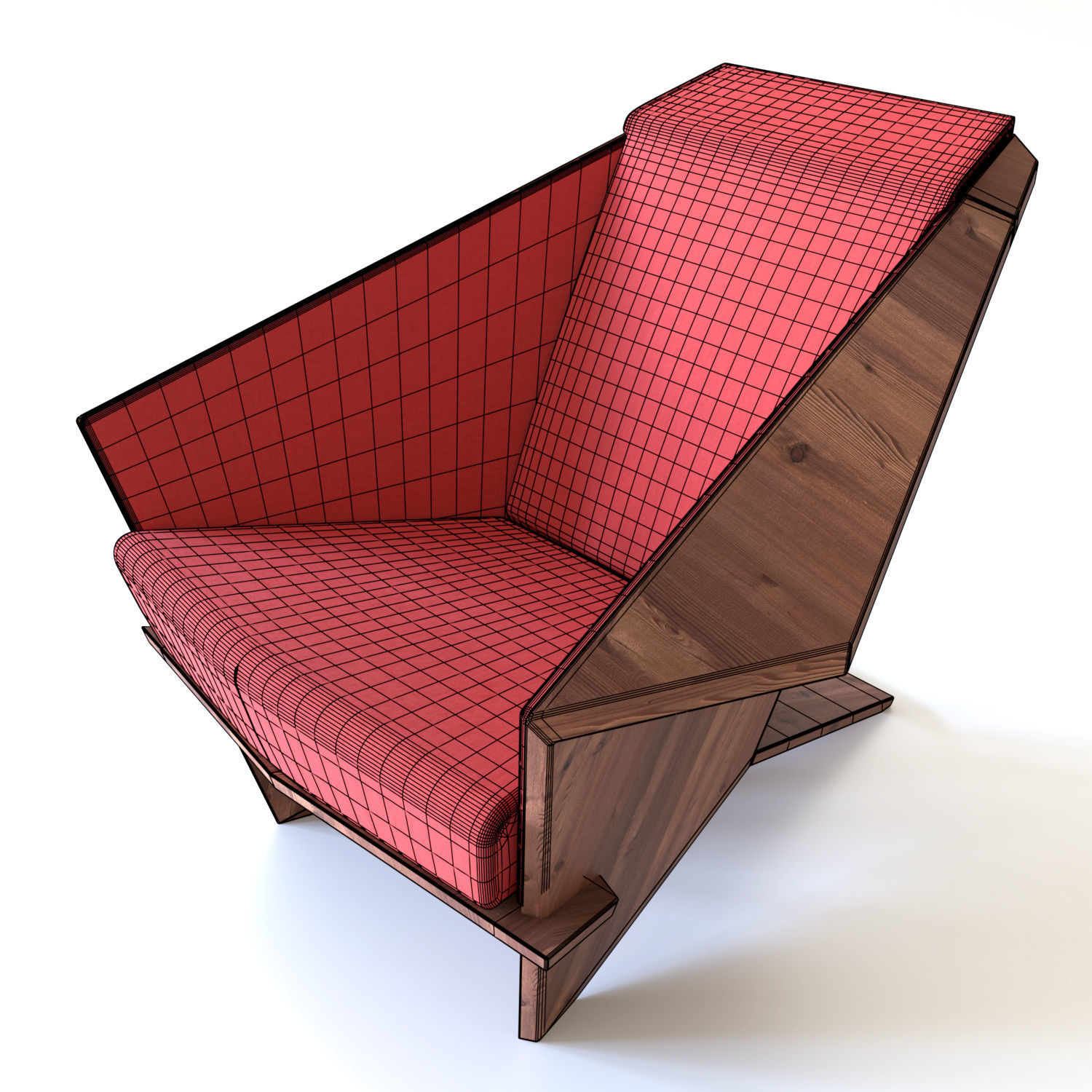 Taliesin Armchair 3D model_7