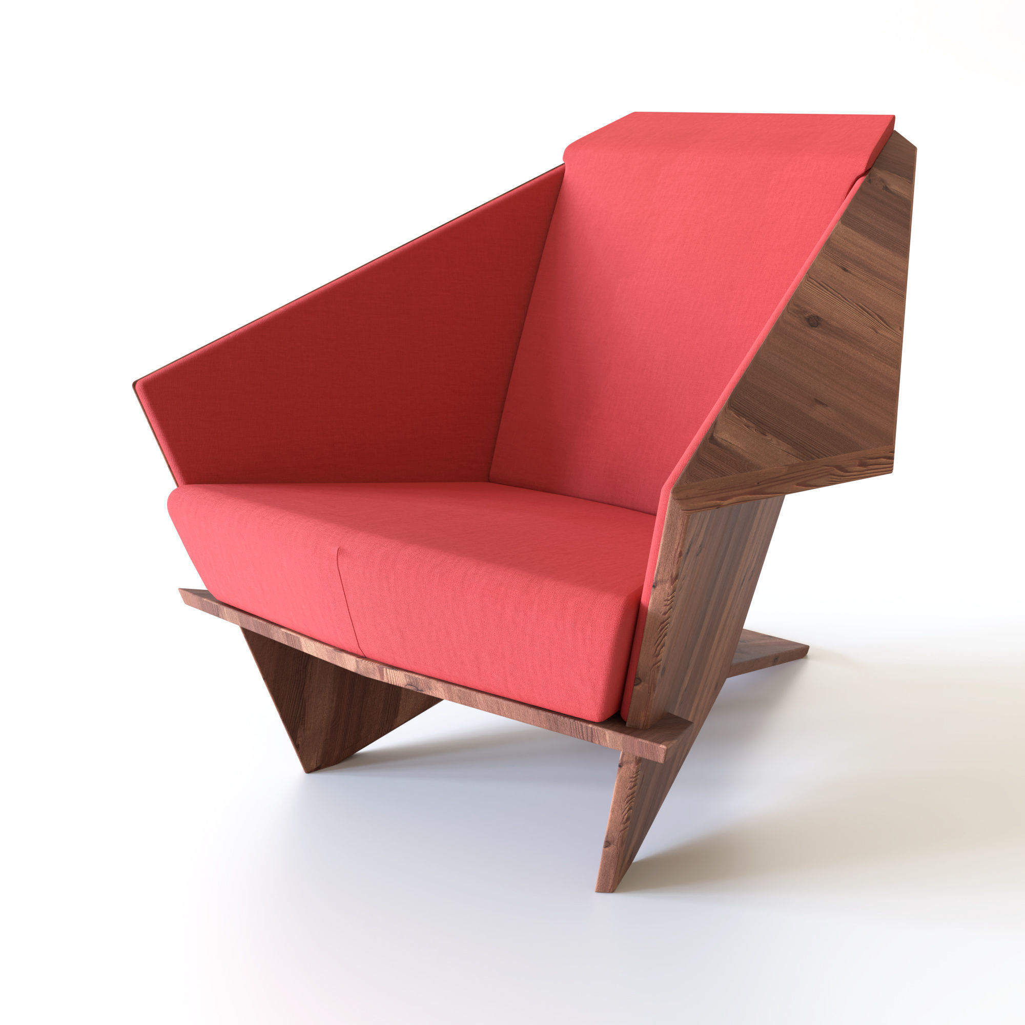 Taliesin Armchair 3D model_5