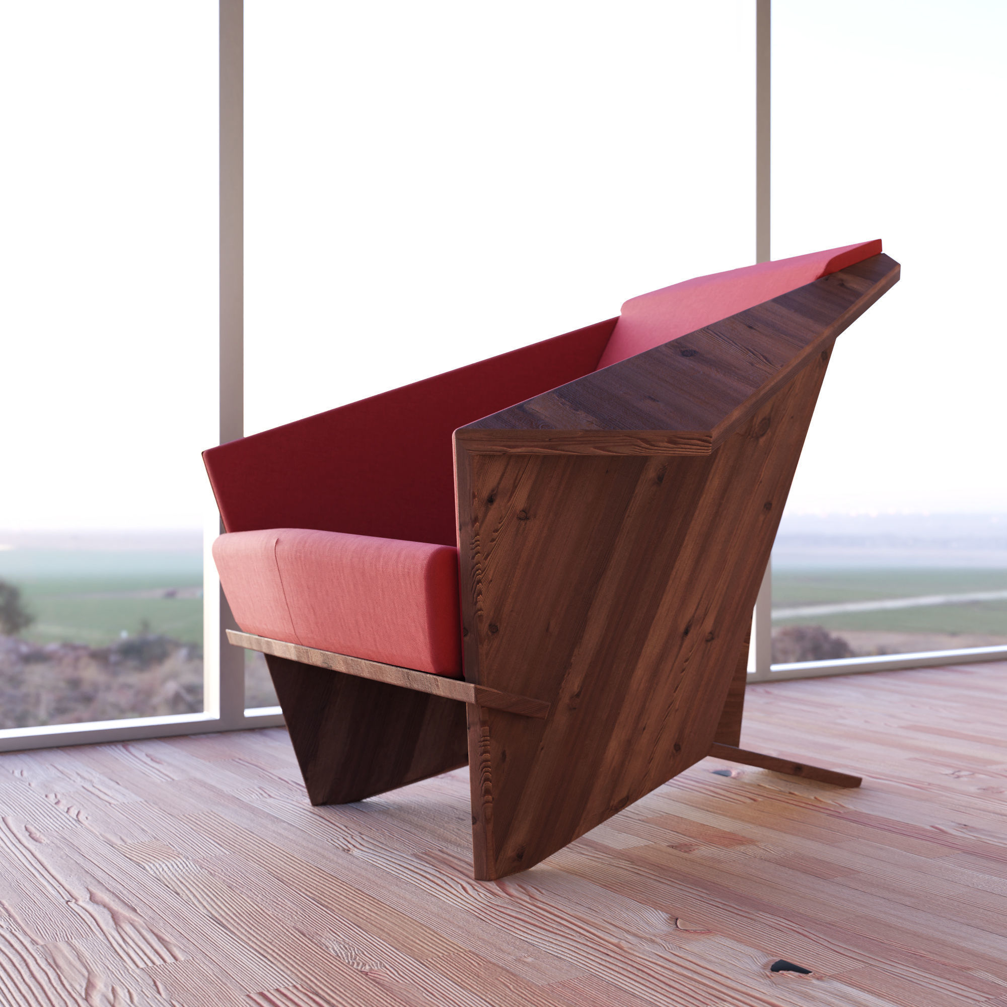 Taliesin Armchair 3D model_3