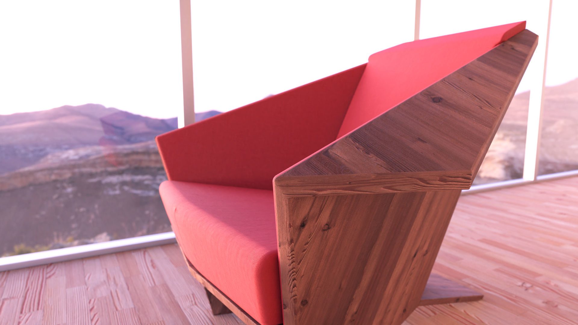 Taliesin Armchair 3D model_11