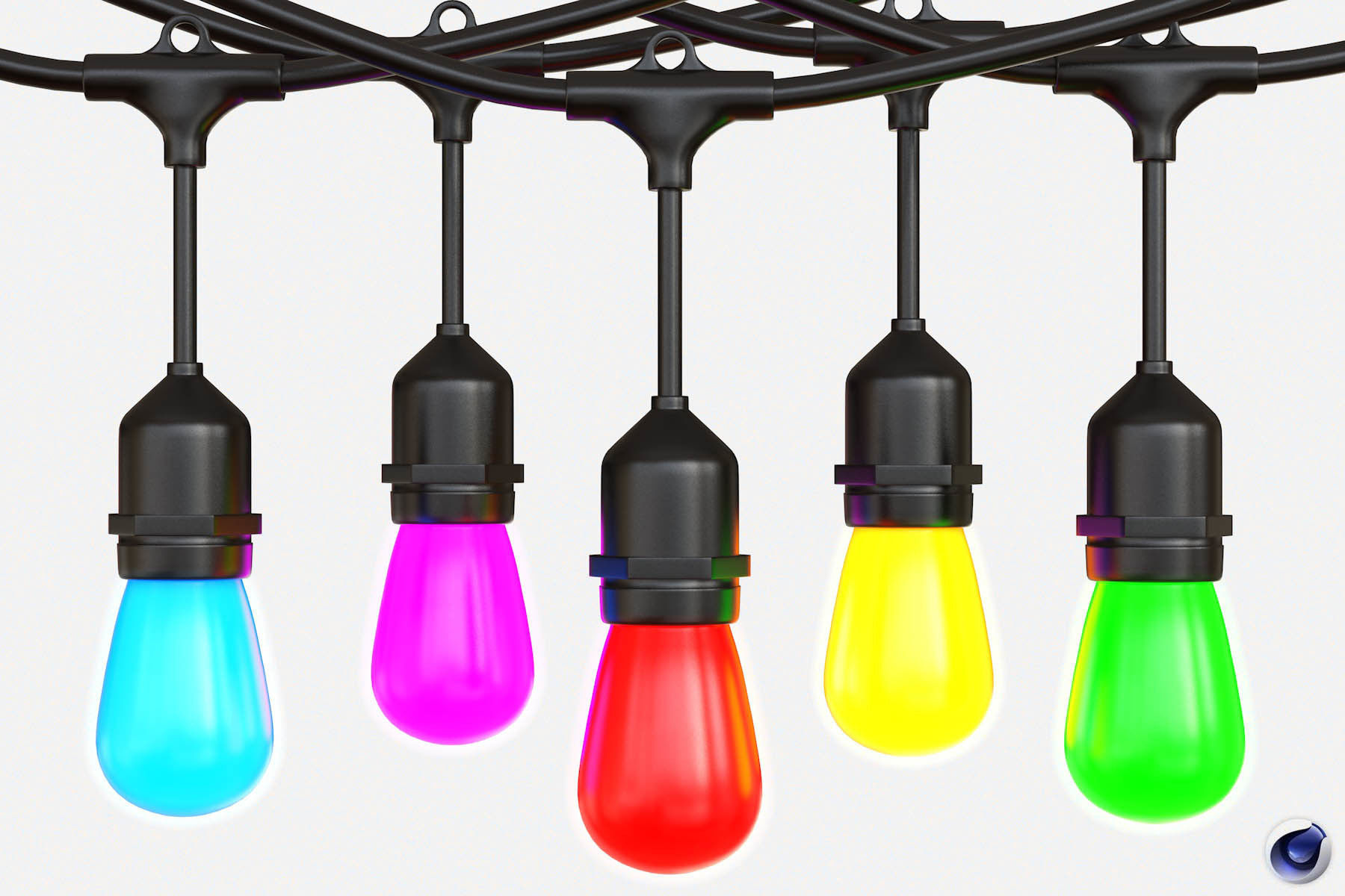 Bulb 48ft 15 LED Low-poly 3D model_2