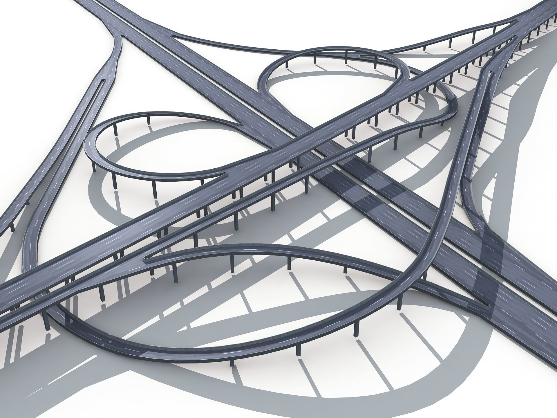 Highway Road Viaduct Flyover-13 3D model_5