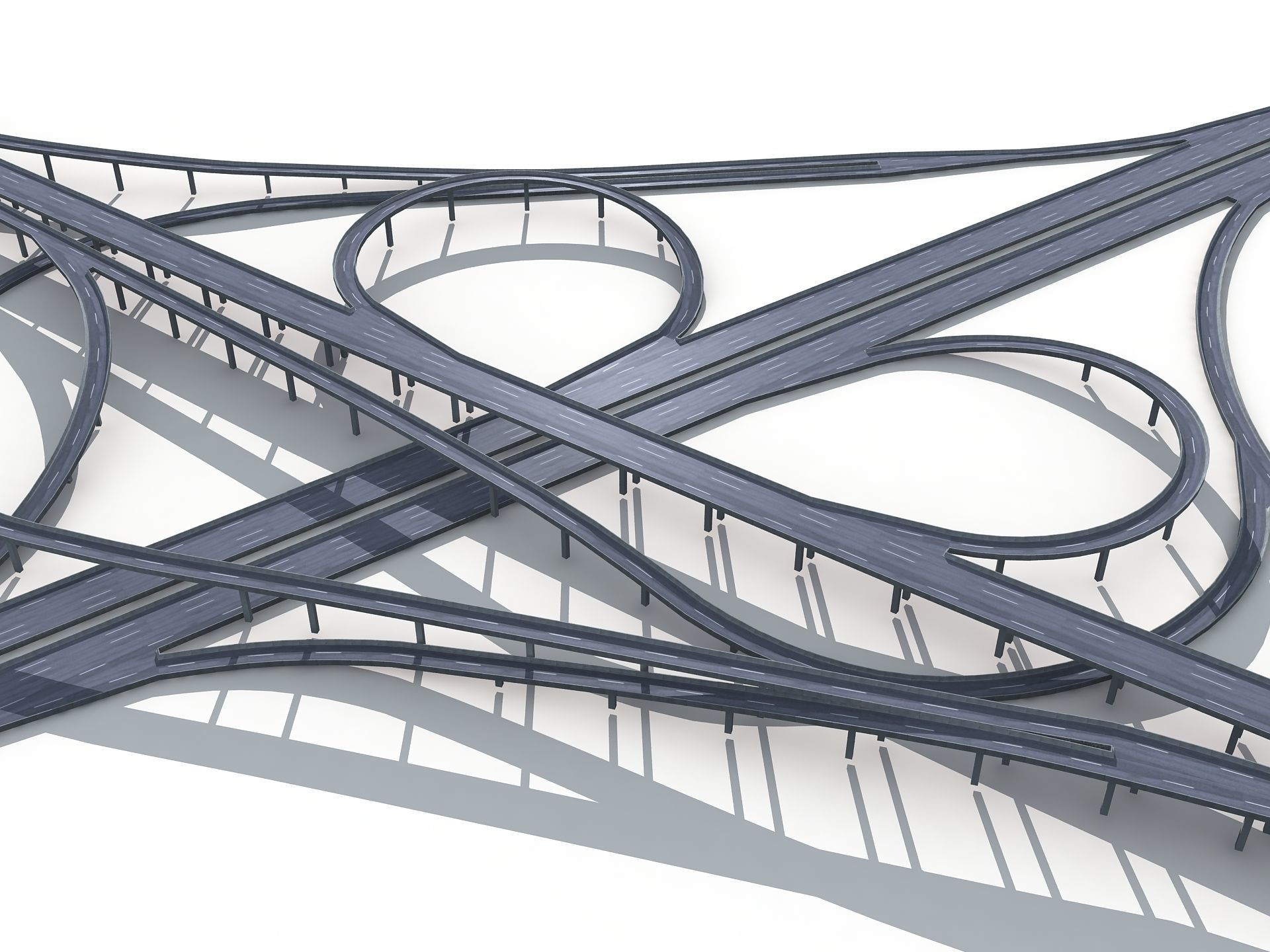 Highway Road Viaduct Flyover-13 3D model_3