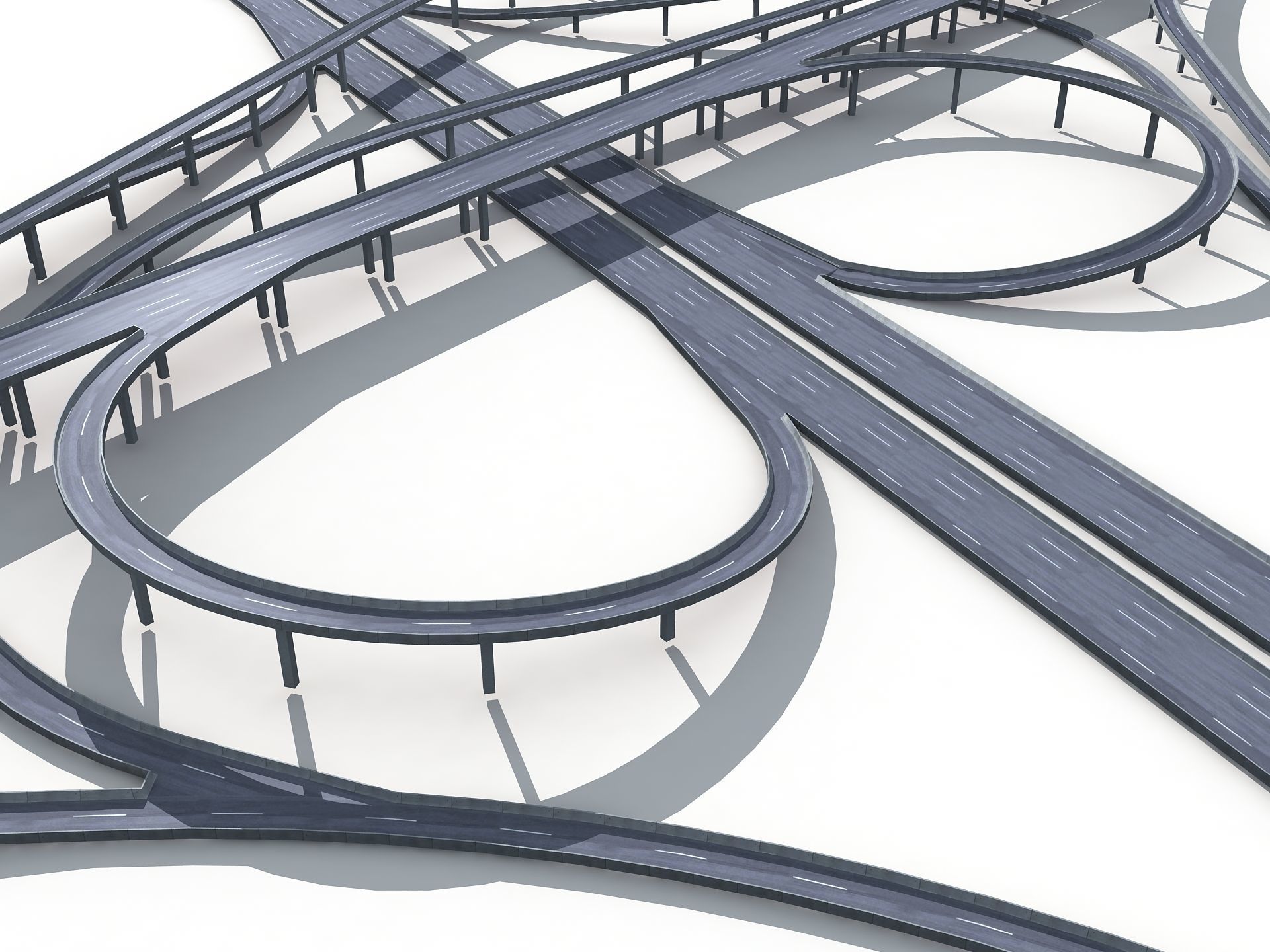 Highway Road Viaduct Flyover-13 3D model_11