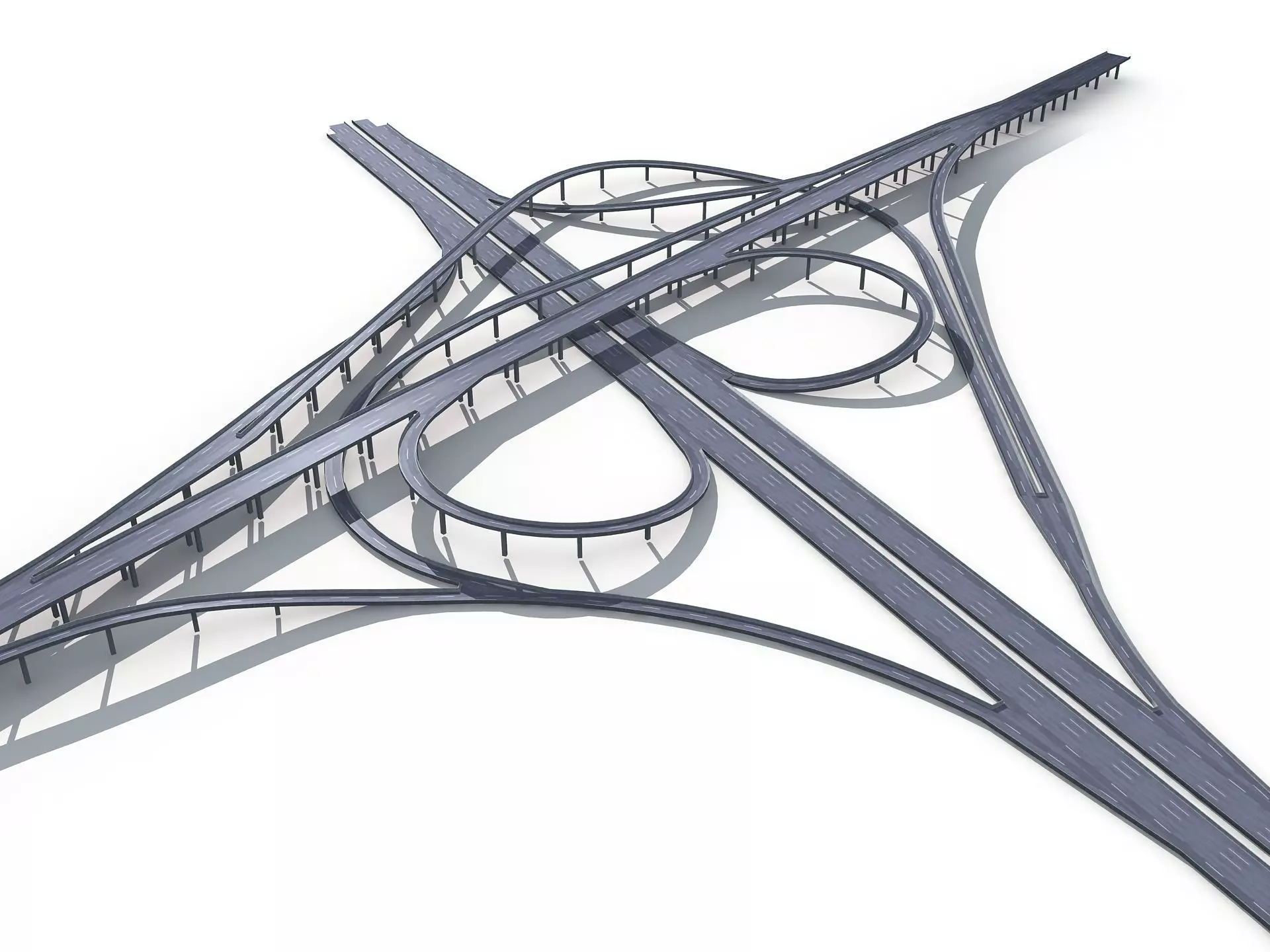 Highway Road Viaduct Flyover-13 3D model_0