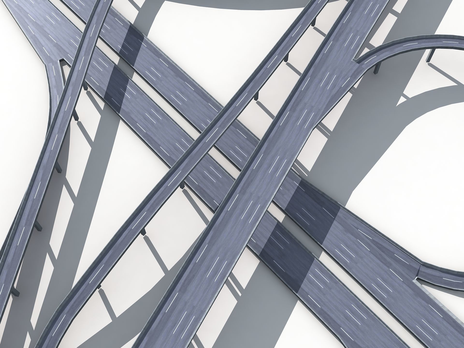 Highway Road Viaduct Flyover-13 3D model_18