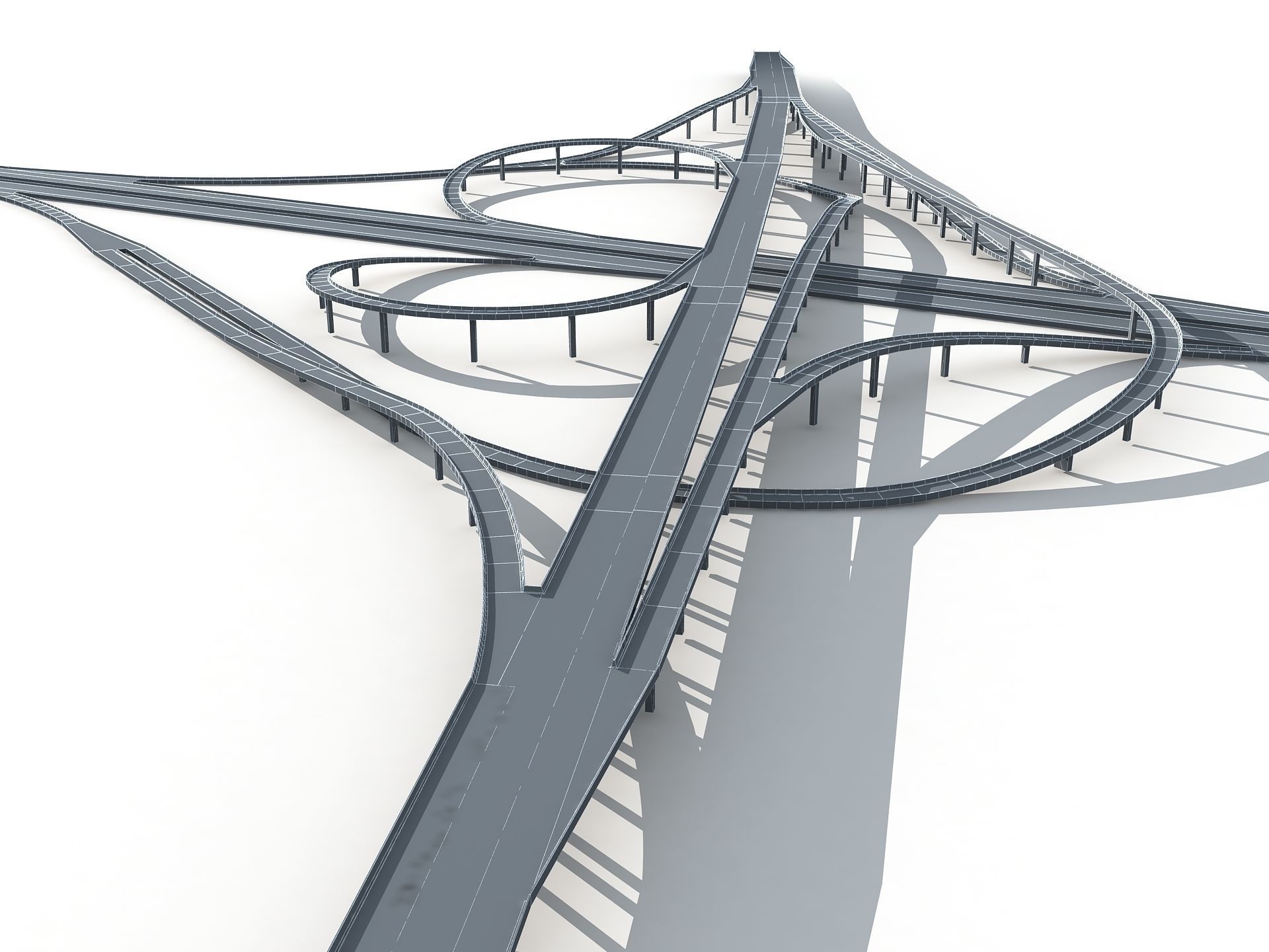 Highway Road Viaduct Flyover-13 3D model_9
