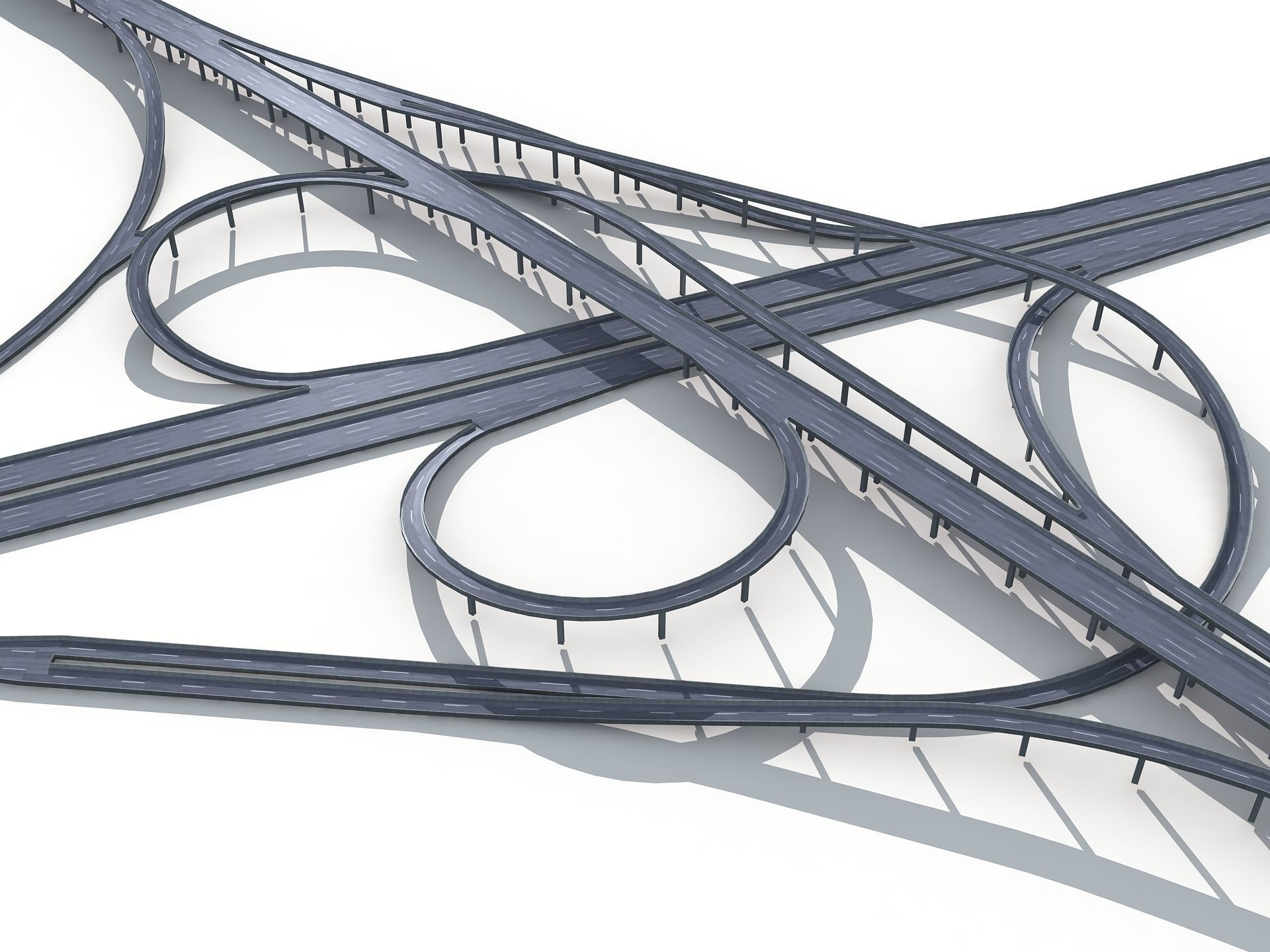 Highway Road Viaduct Flyover-13 3D model_10