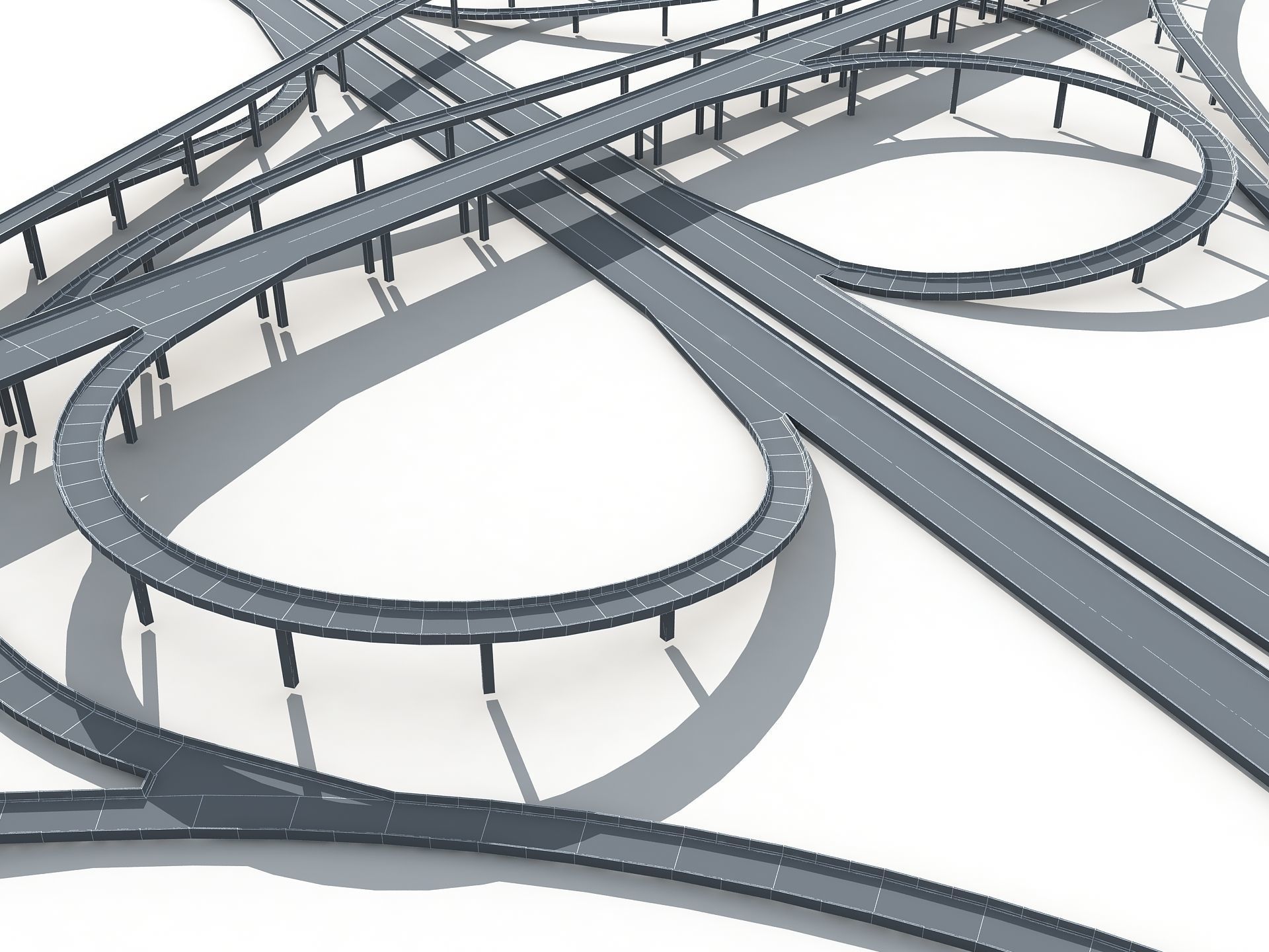 Highway Road Viaduct Flyover-13 3D model_12