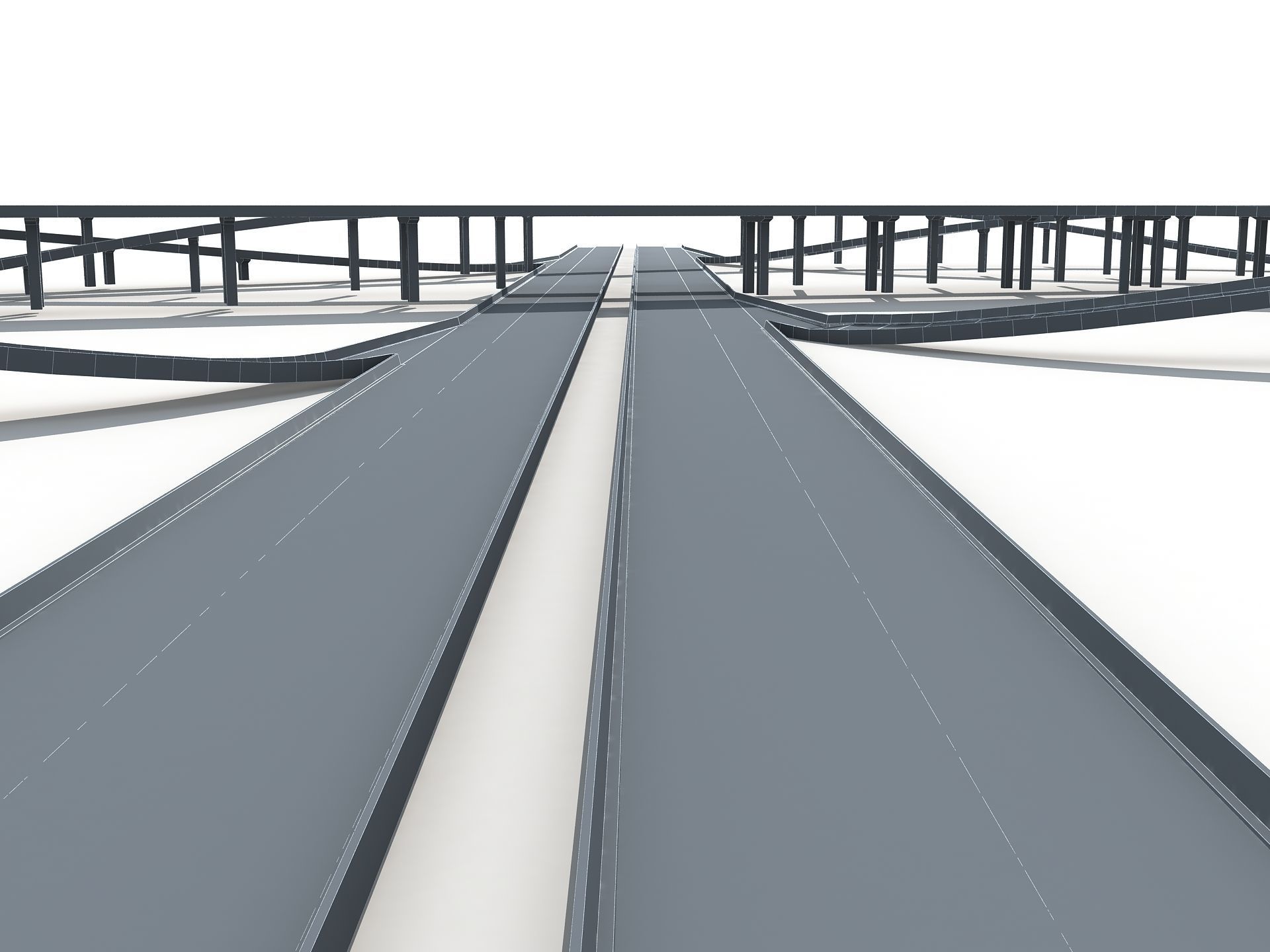 Highway Road Viaduct Flyover-13 3D model_17