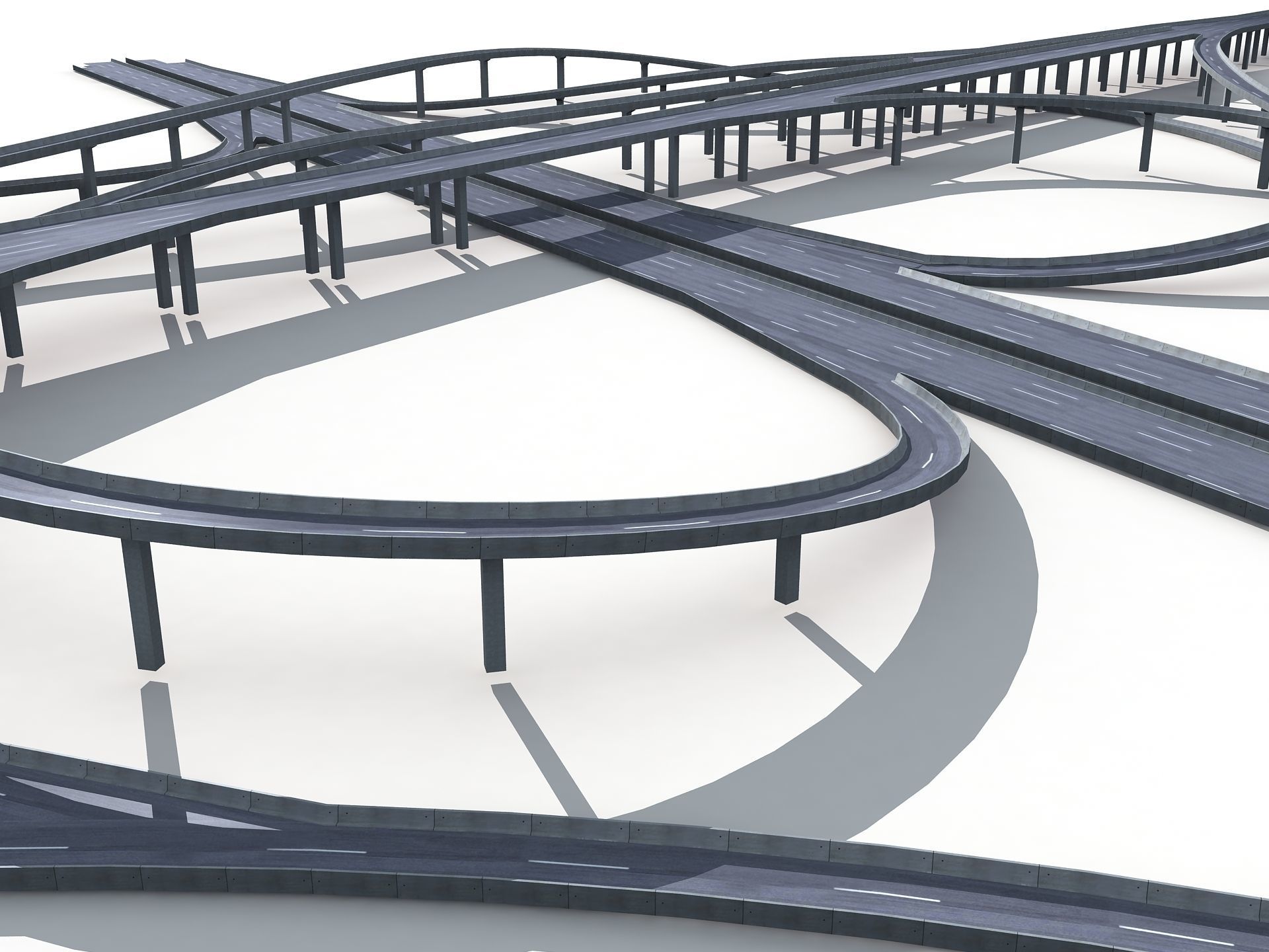 Highway Road Viaduct Flyover-13 3D model_13