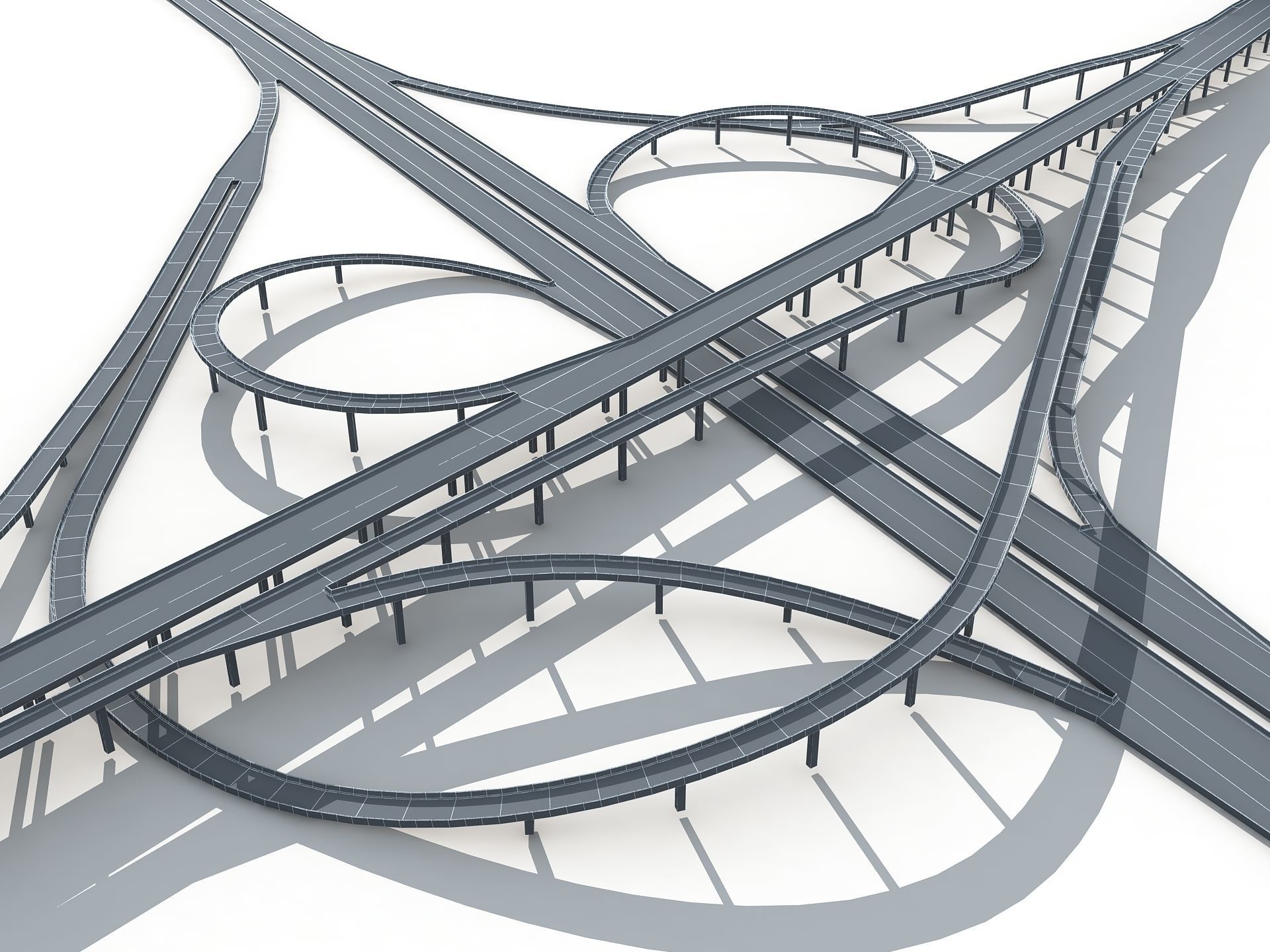 Highway Road Viaduct Flyover-13 3D model_6