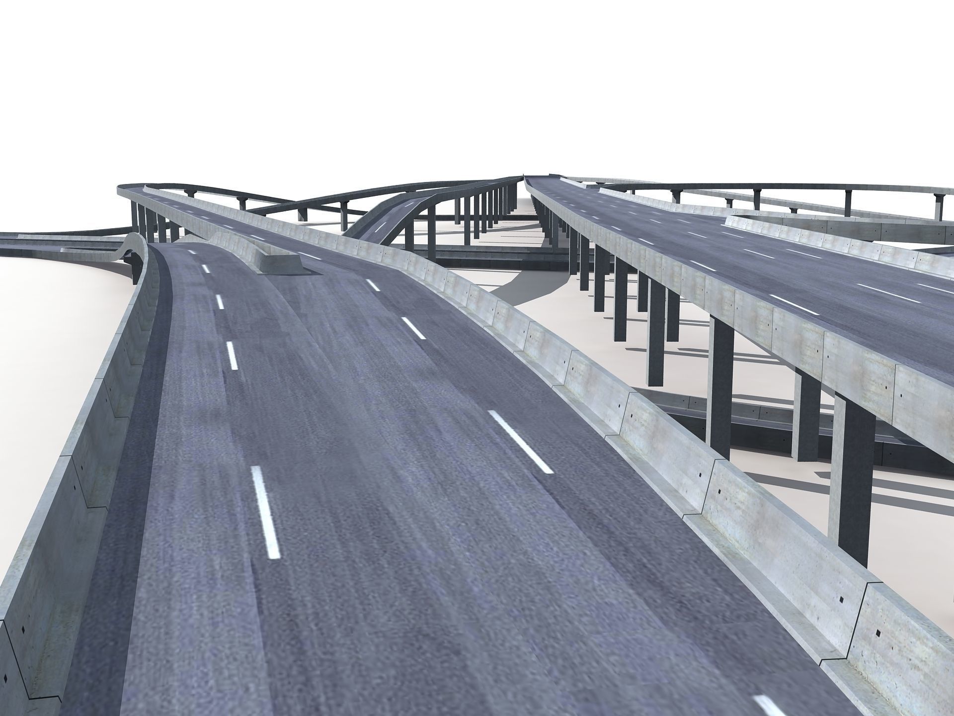 Highway Road Viaduct Flyover-13 3D model_19