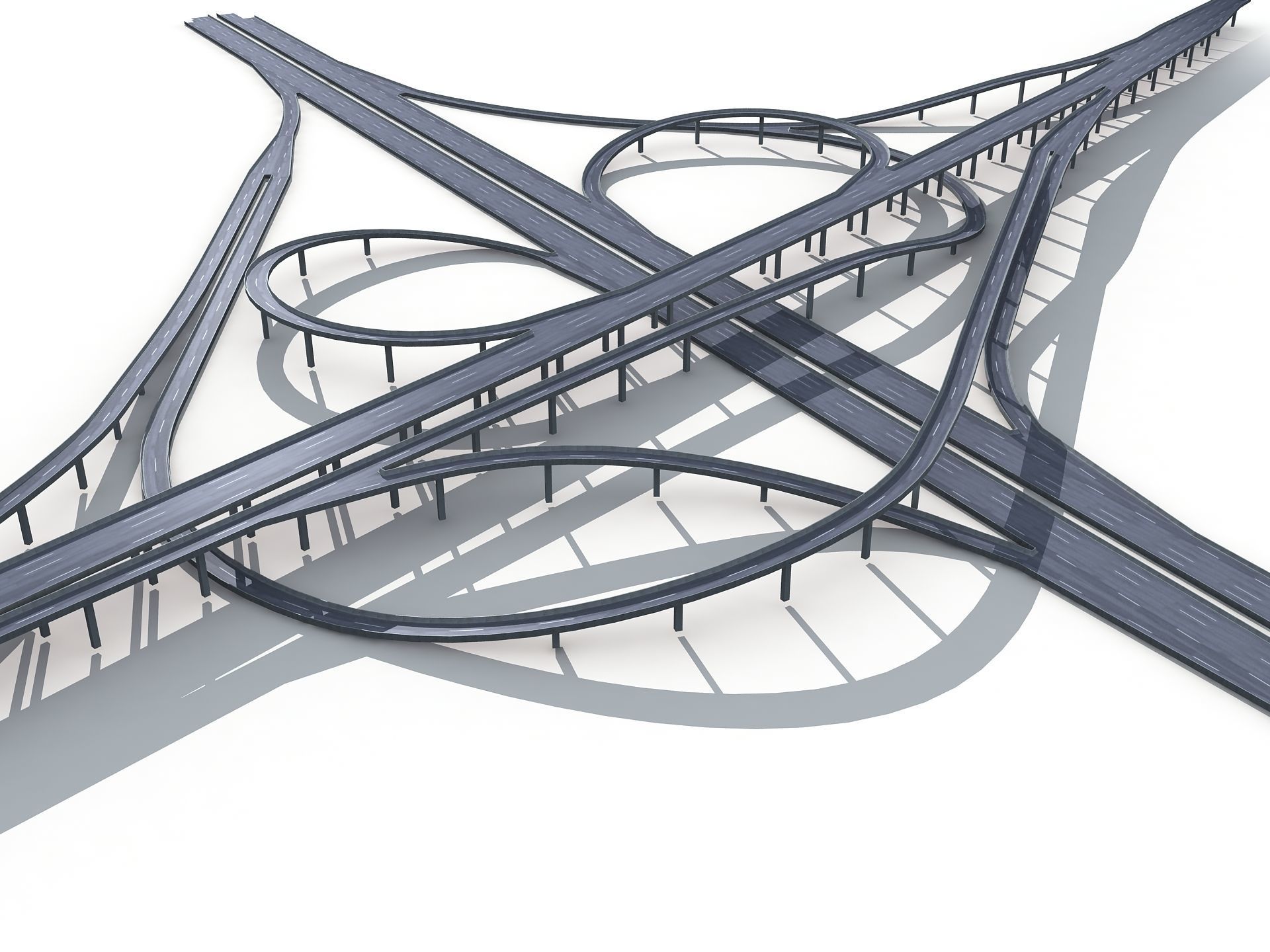 Highway Road Viaduct Flyover-13 3D model_7
