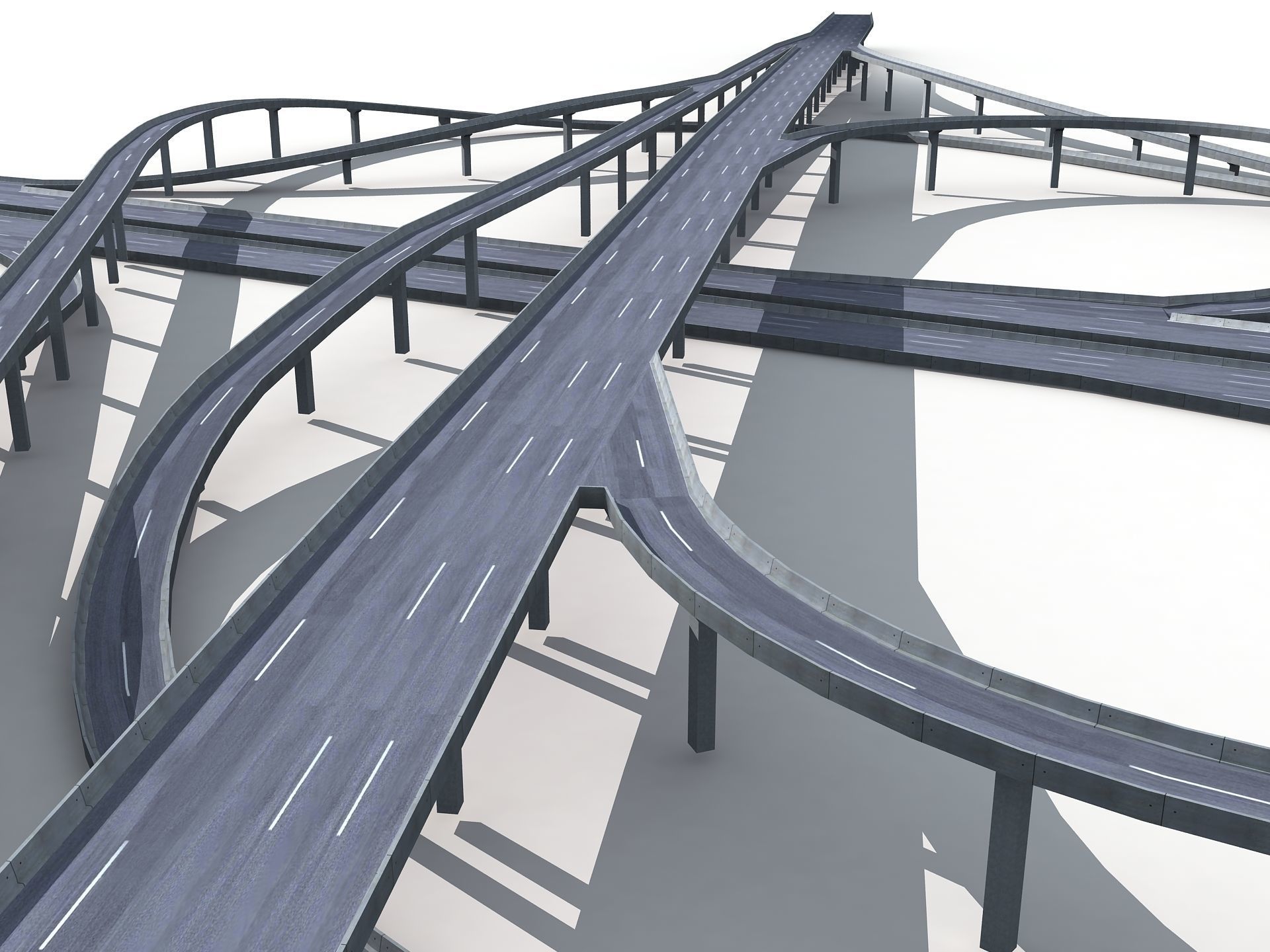 Highway Road Viaduct Flyover-13 3D model_14