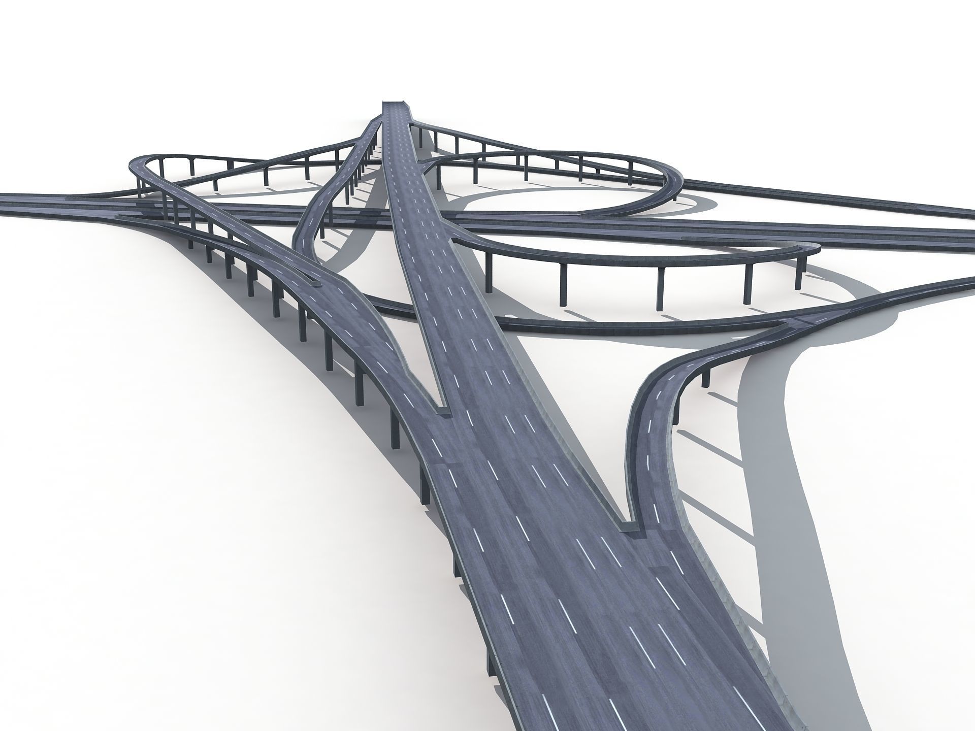 Highway Road Viaduct Flyover-13 3D model_2