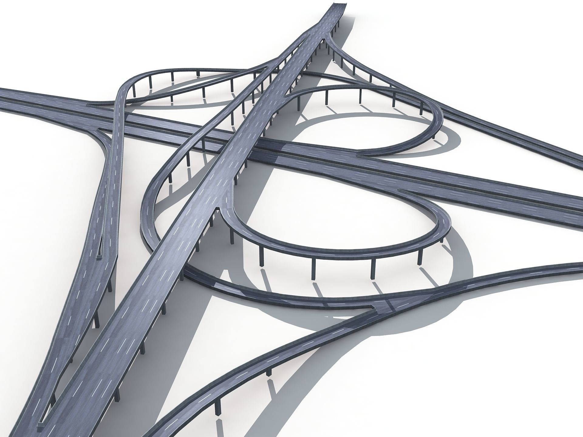 Highway Road Viaduct Flyover-13 3D model_1