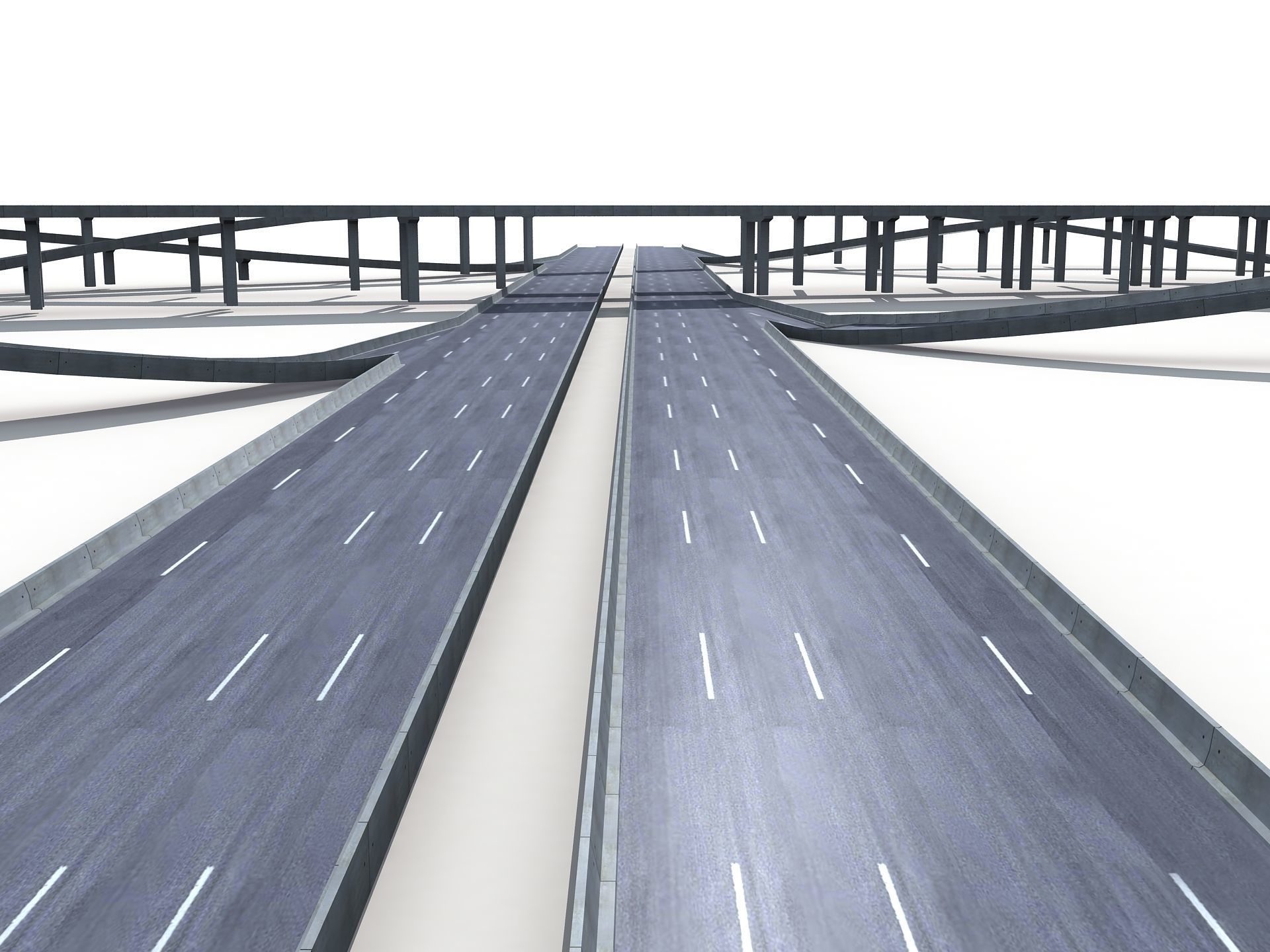 Highway Road Viaduct Flyover-13 3D model_16