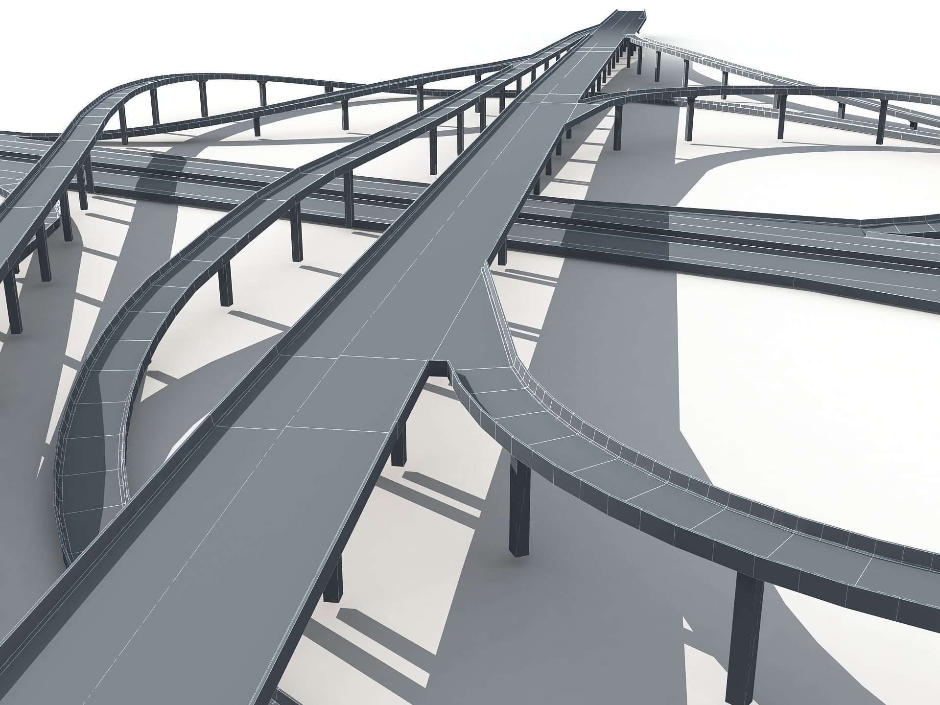 Highway Road Viaduct Flyover-13 3D model_15