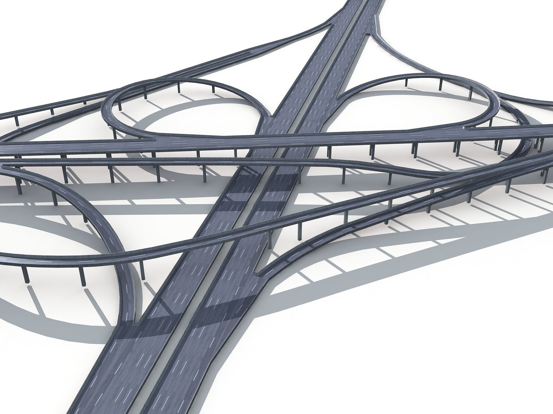 Highway Road Viaduct Flyover-13 3D model_4