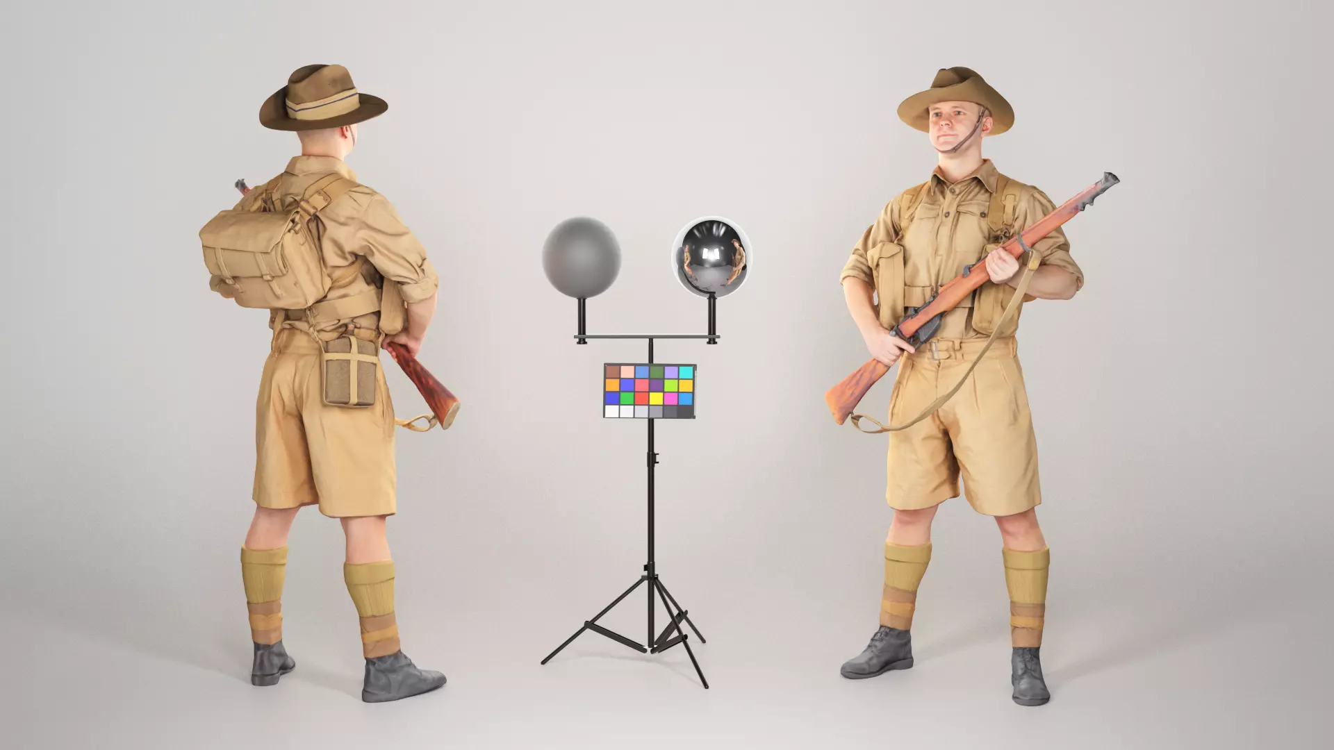 Australian infantryman character from World War 2 39 Low-poly 3D model