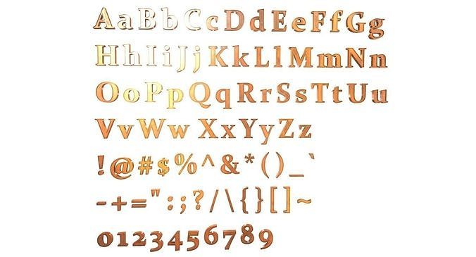 Low Poly English Letters - Copper Low-poly 3D model