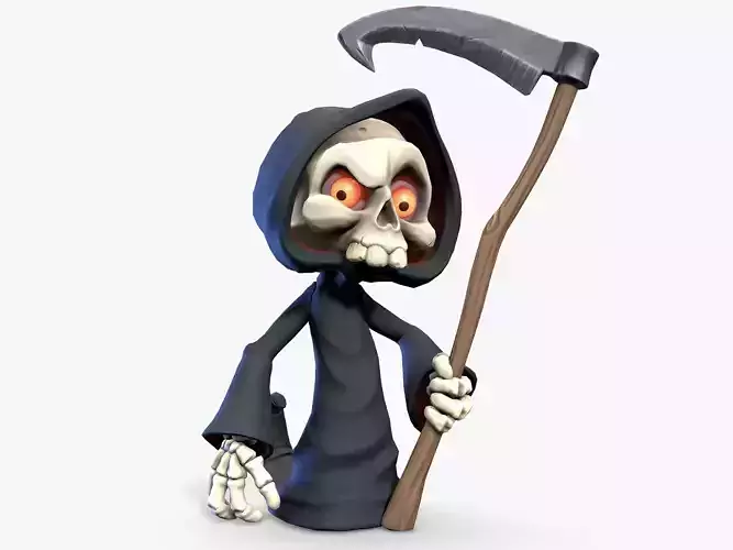 Cute Grim Reaper Low-poly 3D model