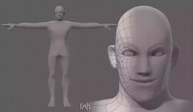 Base mesh man character V21