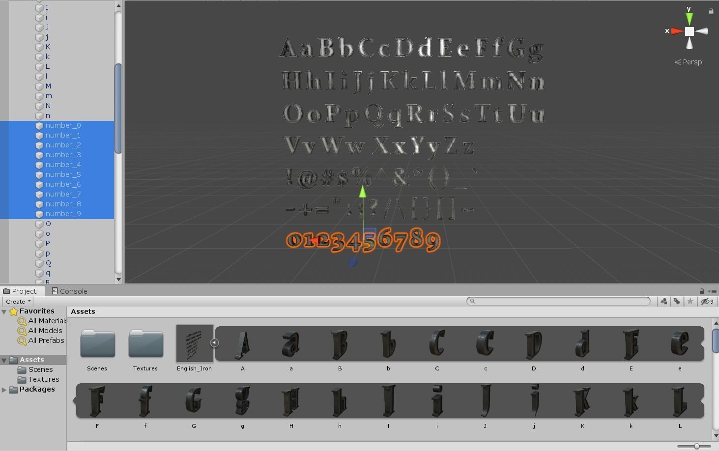 English Letters - Iron Low-poly 3D model_28