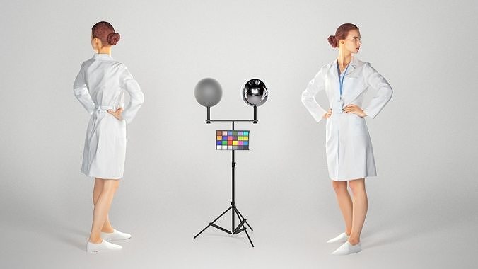 Beautiful surgical nurse posing 110 Low-poly 3D model