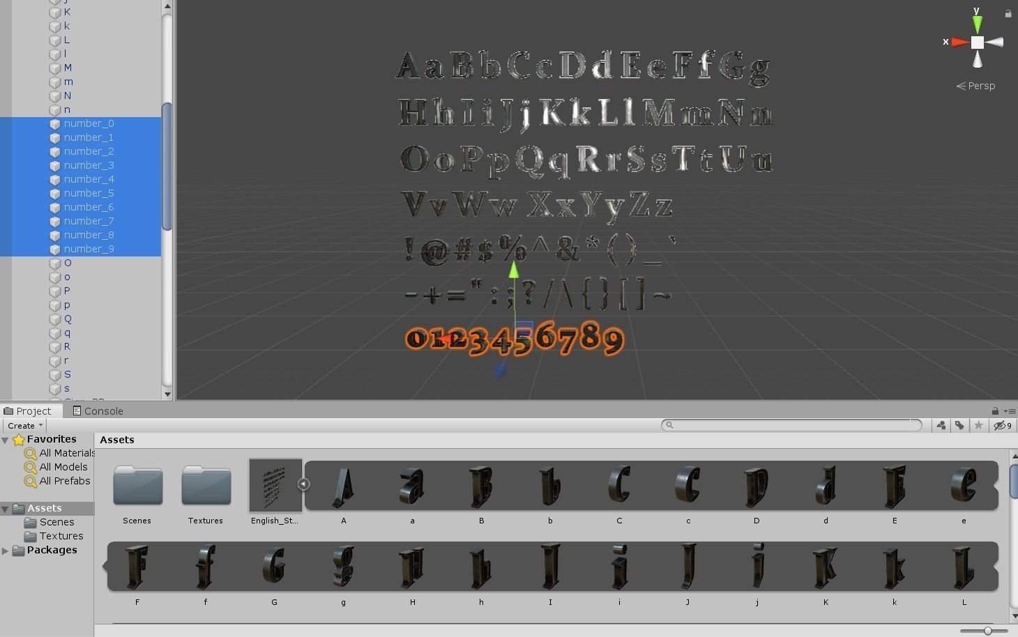 English Letters - Steel Dark Low-poly 3D model_25