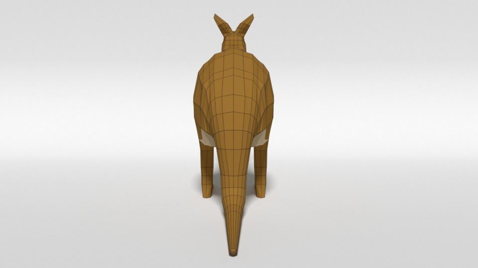 Low Poly Cartoon Kangaroo Low-poly 3D model_15