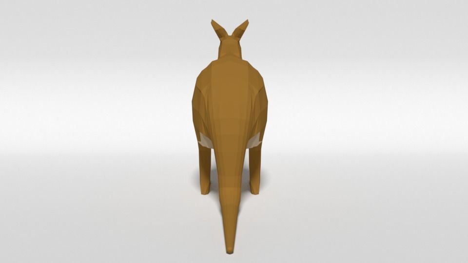 Low Poly Cartoon Kangaroo Low-poly 3D model_6