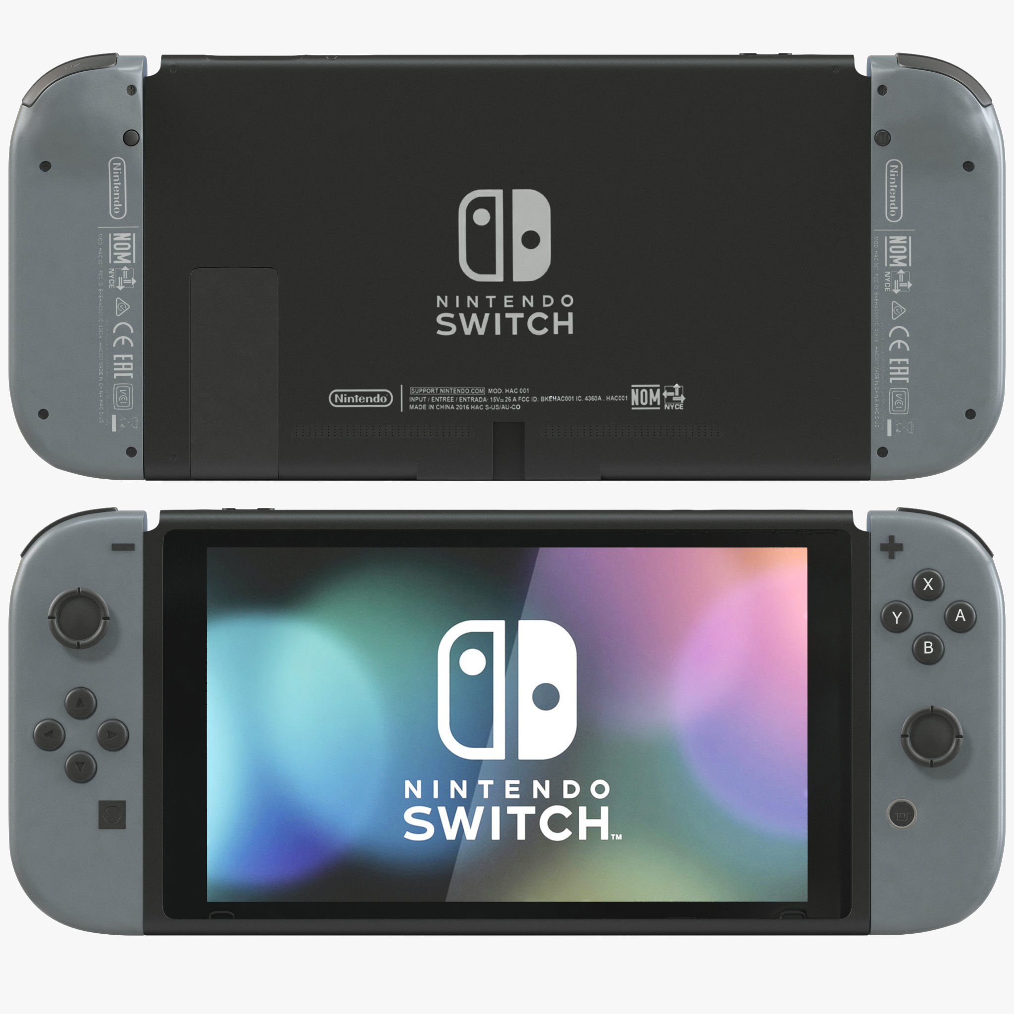 Nintendo Switch with Gray Joy-Con 3D model_35