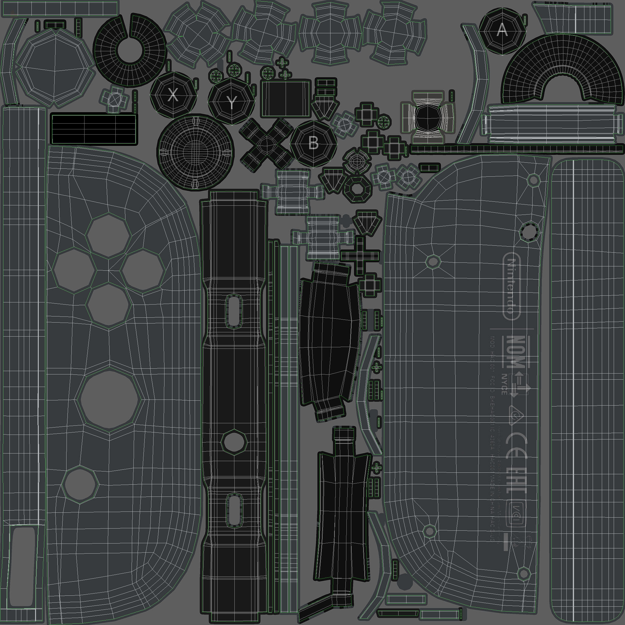 Nintendo Switch with Gray Joy-Con 3D model_43