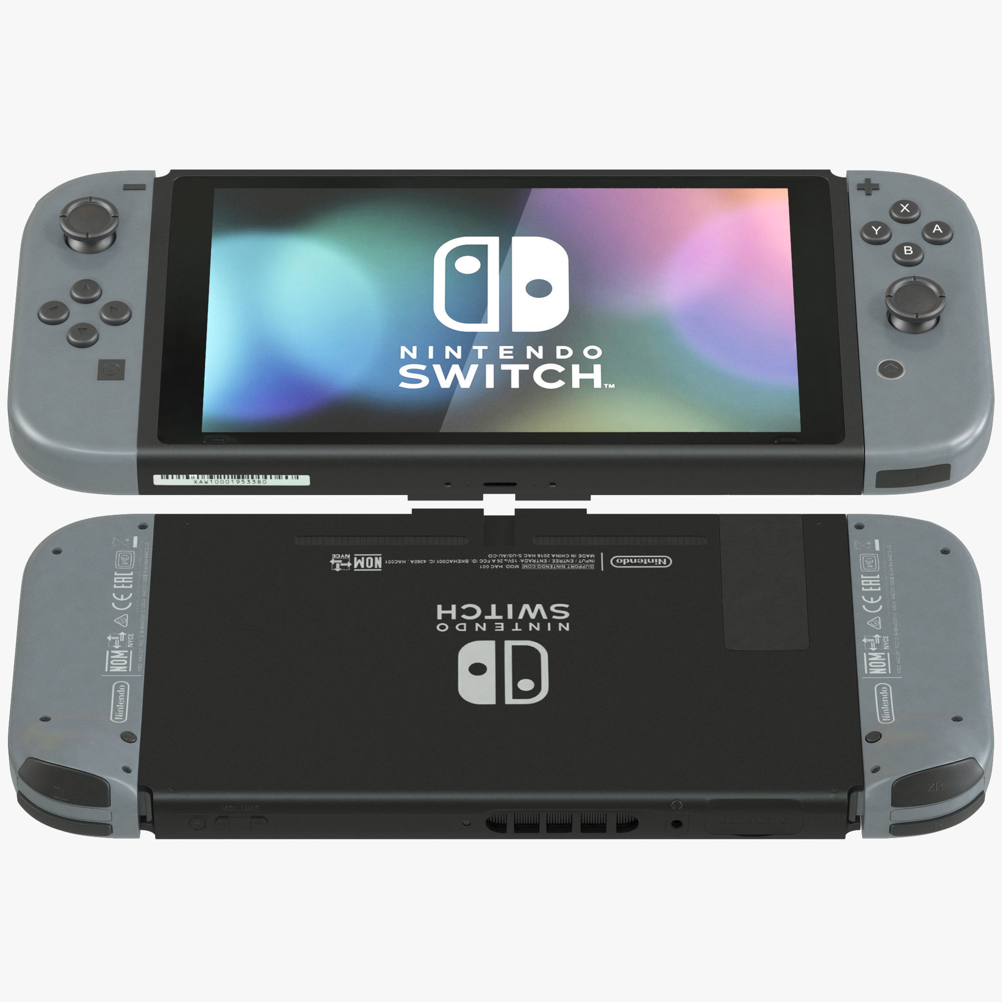 Nintendo Switch with Gray Joy-Con 3D model_14