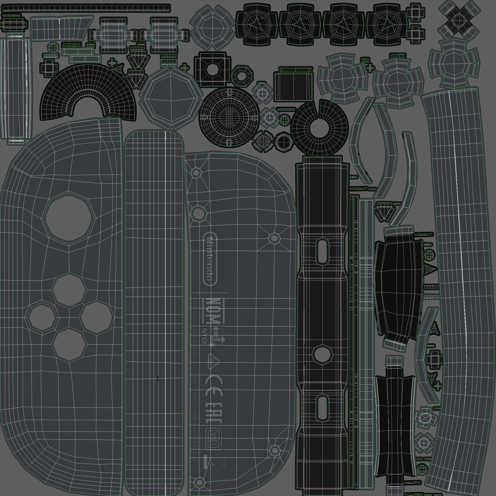 Nintendo Switch with Gray Joy-Con 3D model_42