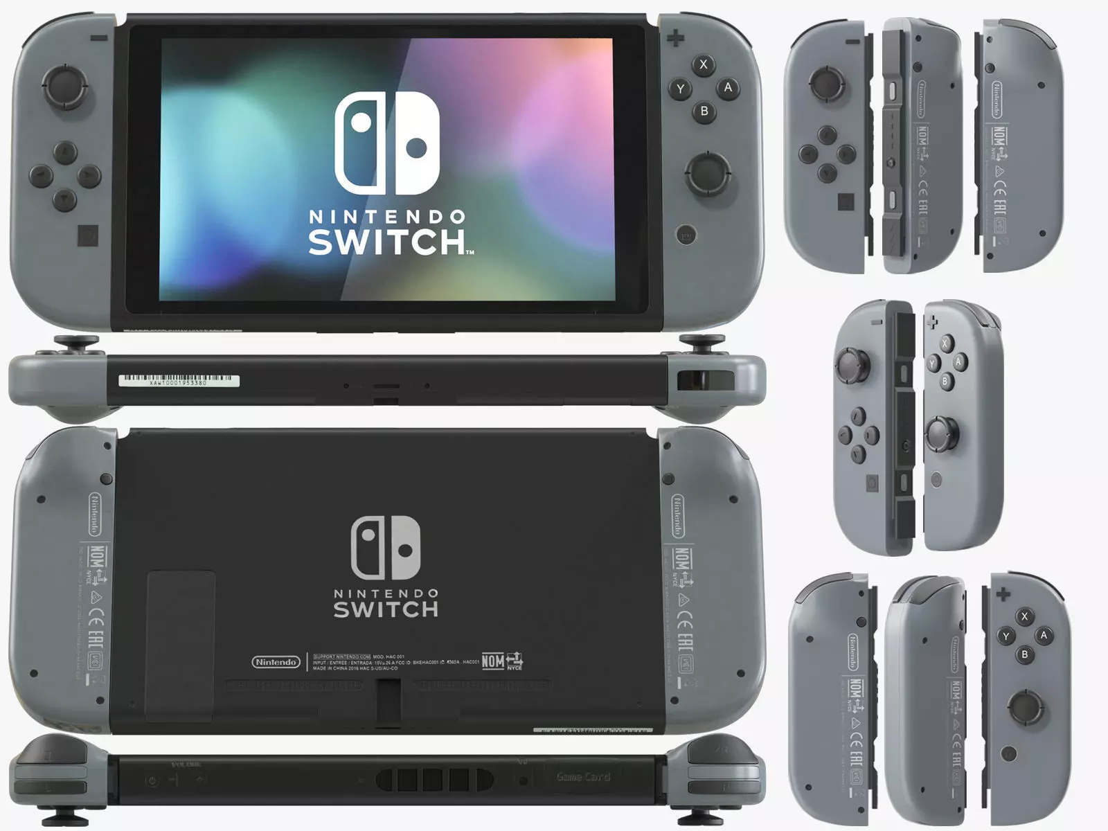 Nintendo Switch with Gray Joy-Con 3D model_0