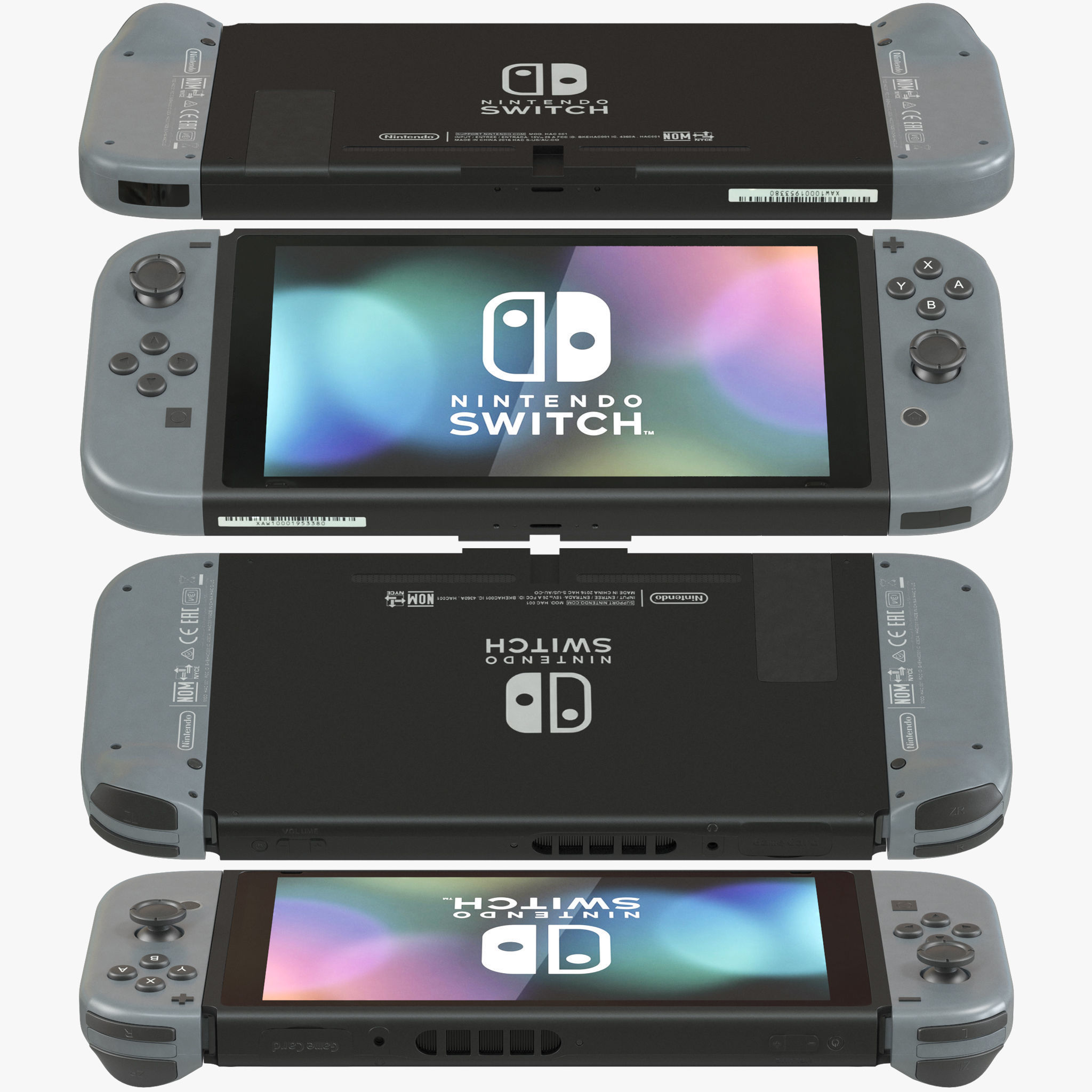 Nintendo Switch with Gray Joy-Con 3D model_3