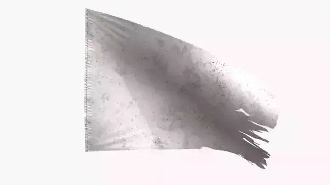 White Flag Low-poly 3D model