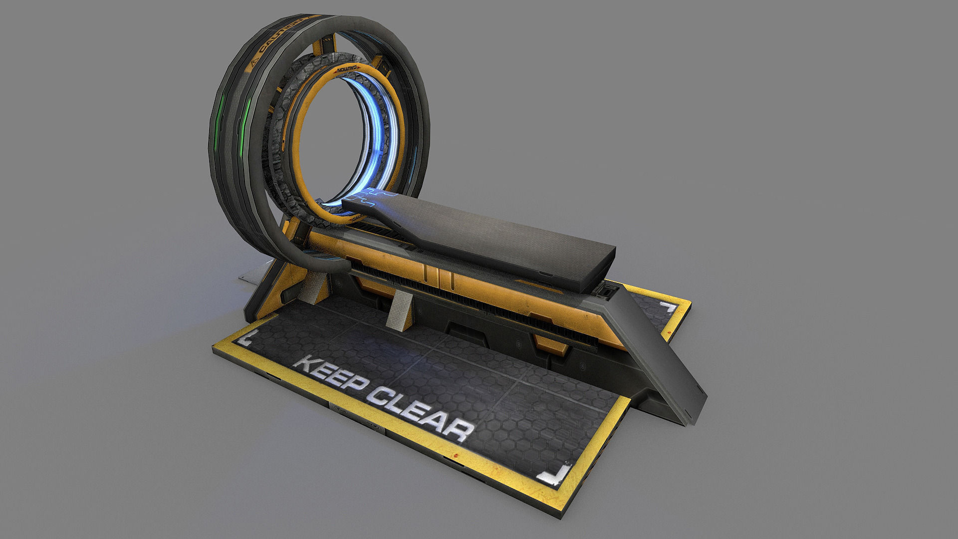 Sci Fi Body Scanner Low-poly 3D model_3