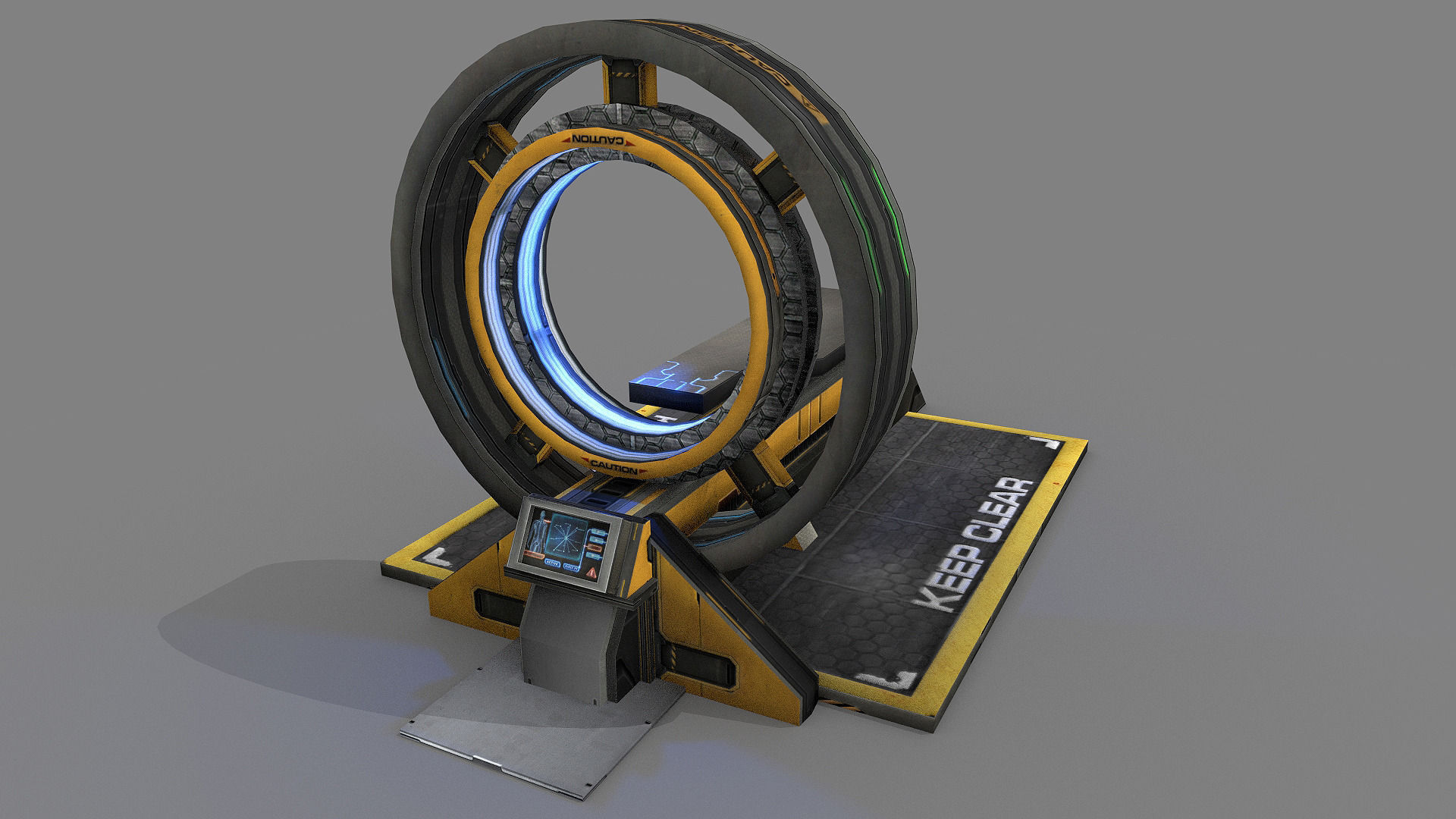 Sci Fi Body Scanner Low-poly 3D model_2