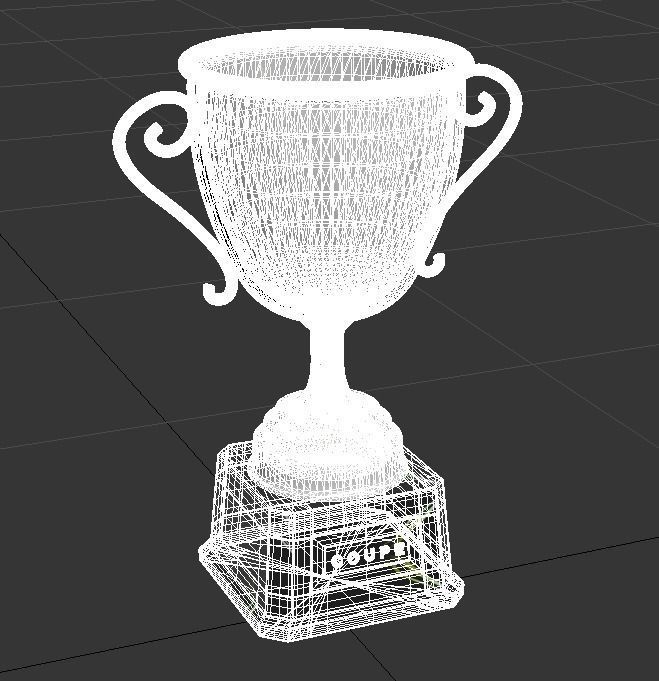 Coupe gold trophy 3D print model_3