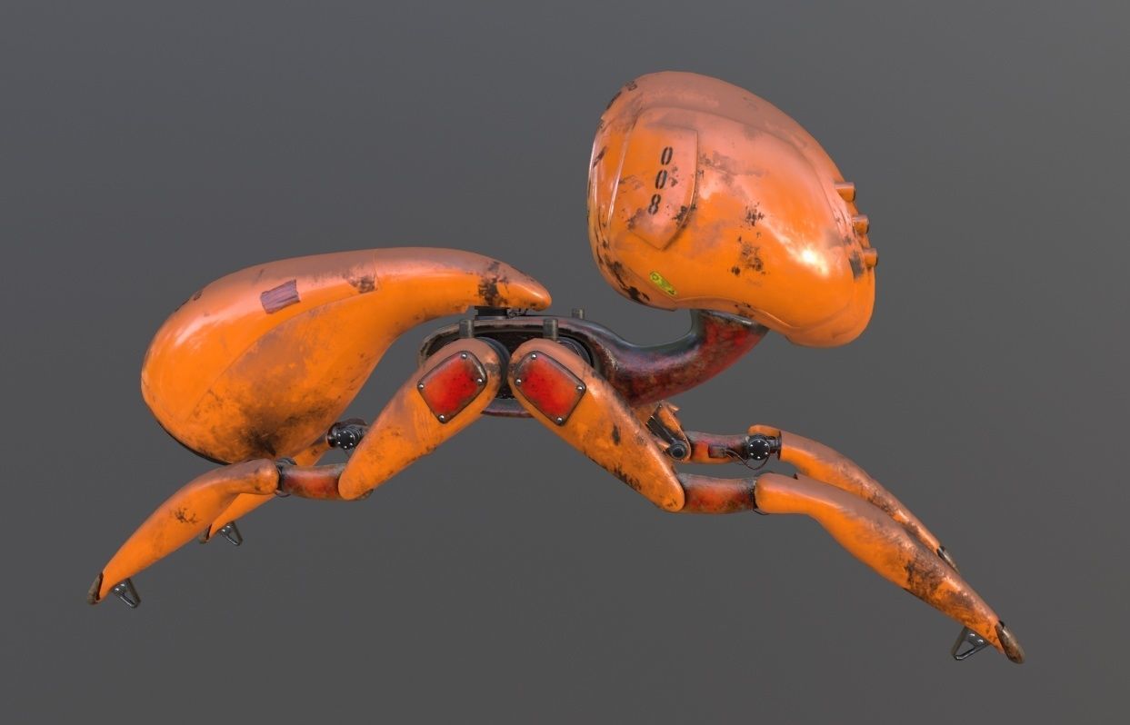 Ant-Droid Robot Low-poly 3D model_5