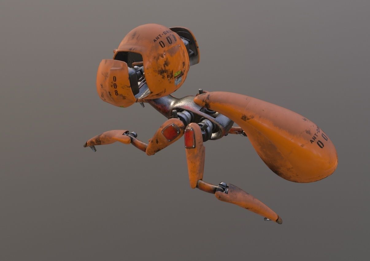 Ant-Droid Robot Low-poly 3D model_3
