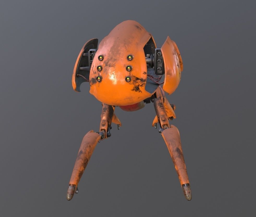 Ant-Droid Robot Low-poly 3D model_4