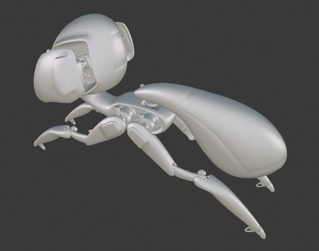 Ant-Droid Robot Low-poly 3D model_11