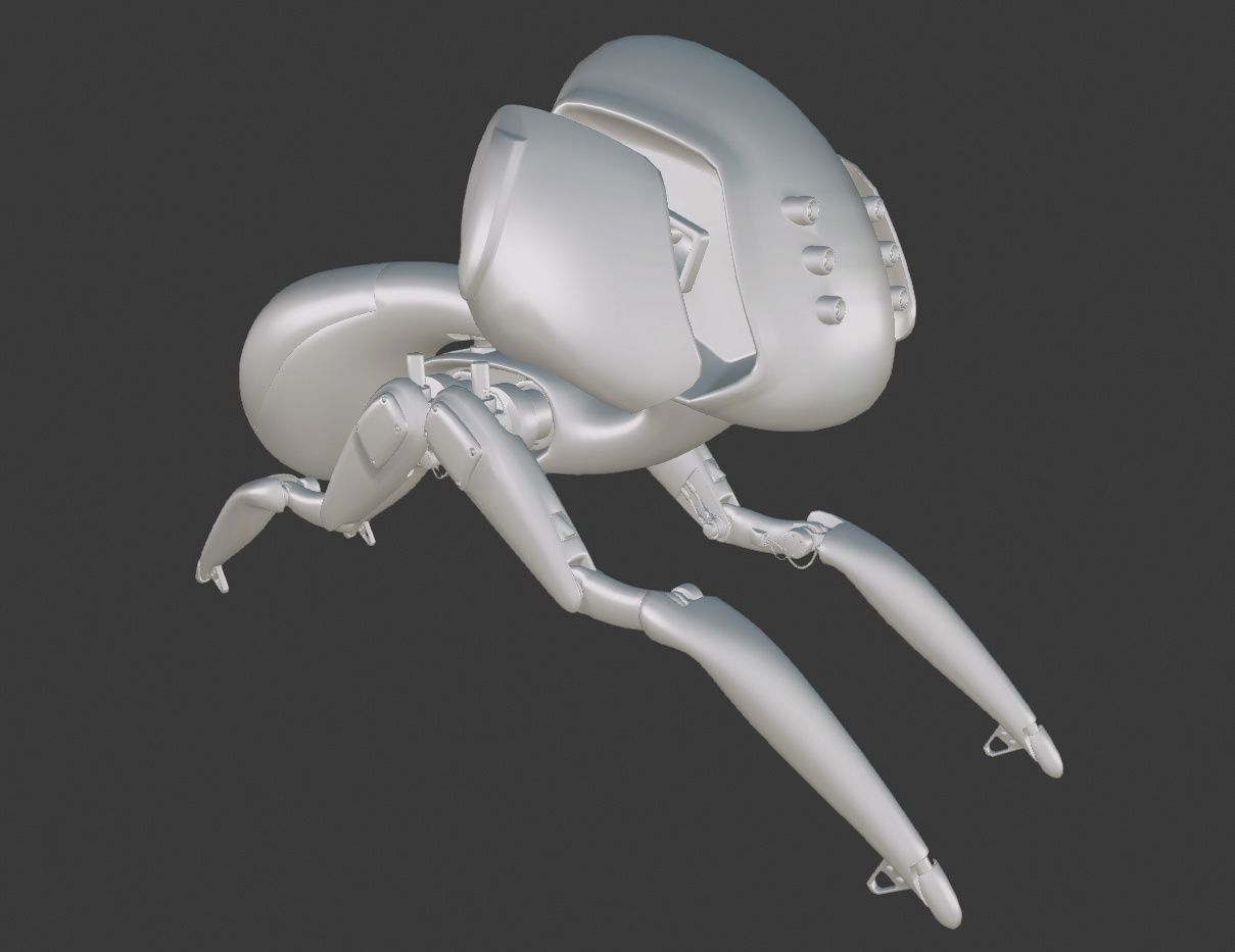 Ant-Droid Robot Low-poly 3D model_10