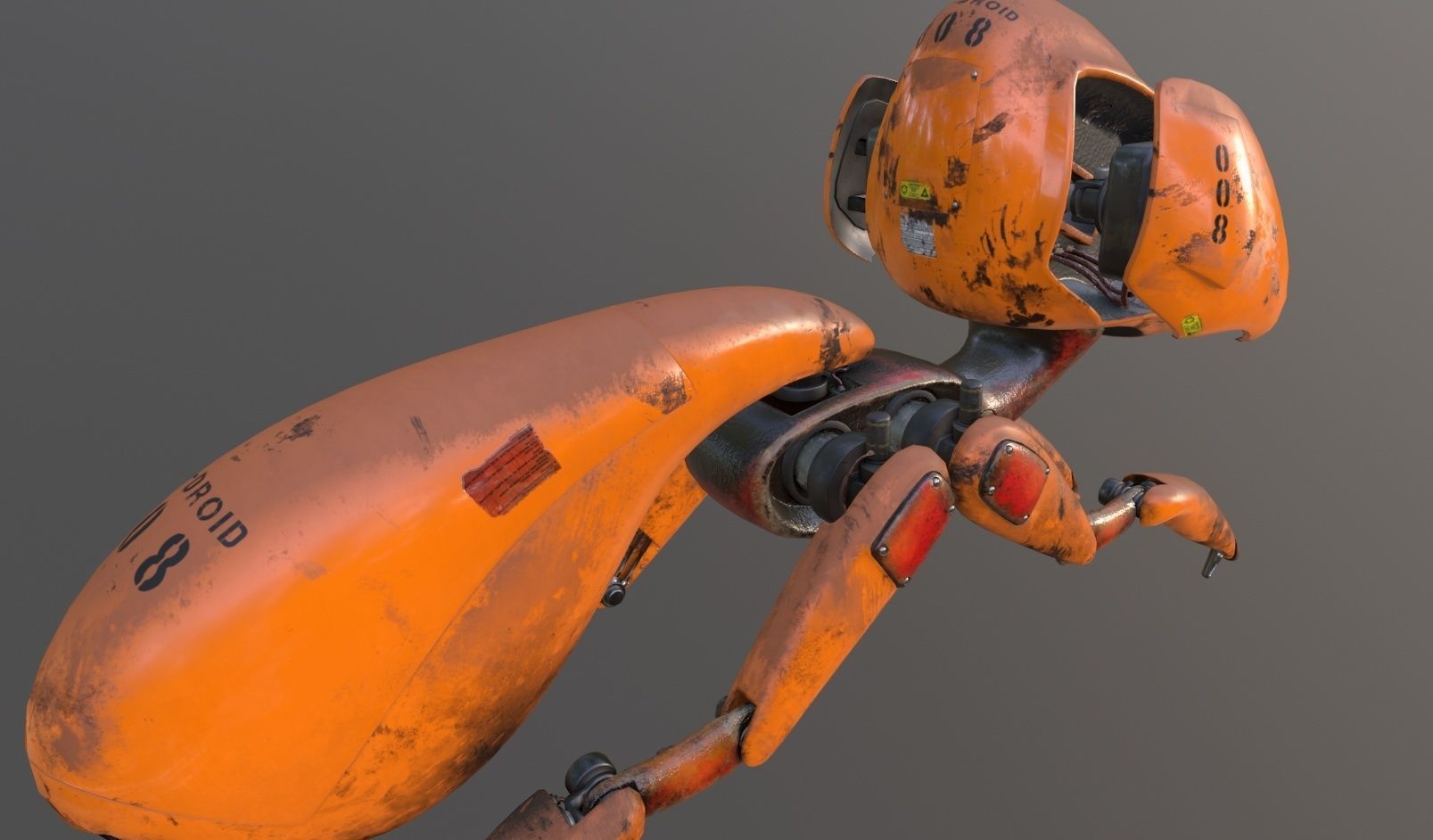 Ant-Droid Robot Low-poly 3D model_7