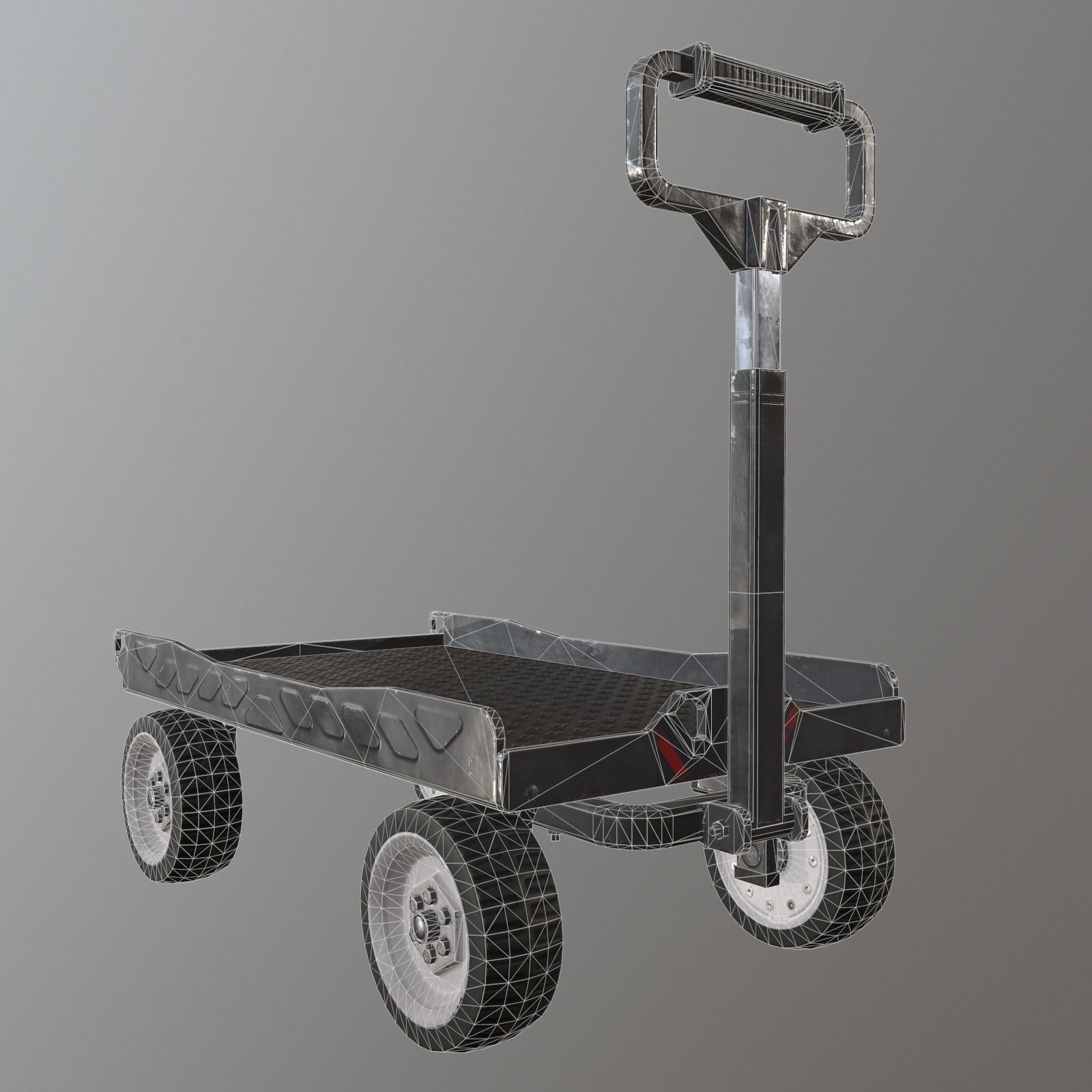 Industrial cart Low-poly 3D model_1